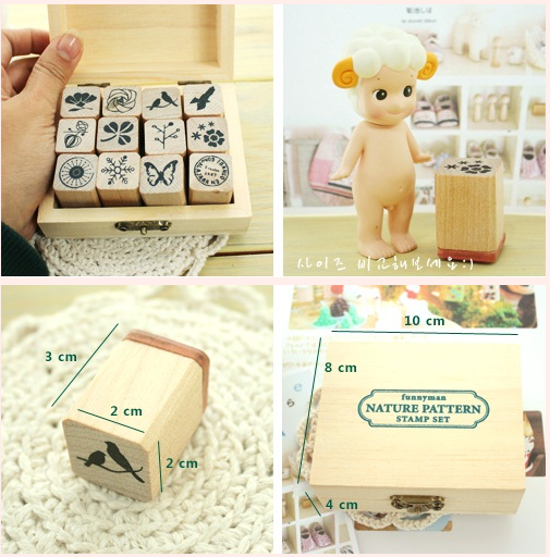 ตัวปั๊มไม้ Funny Man Nature Pattern Stamp