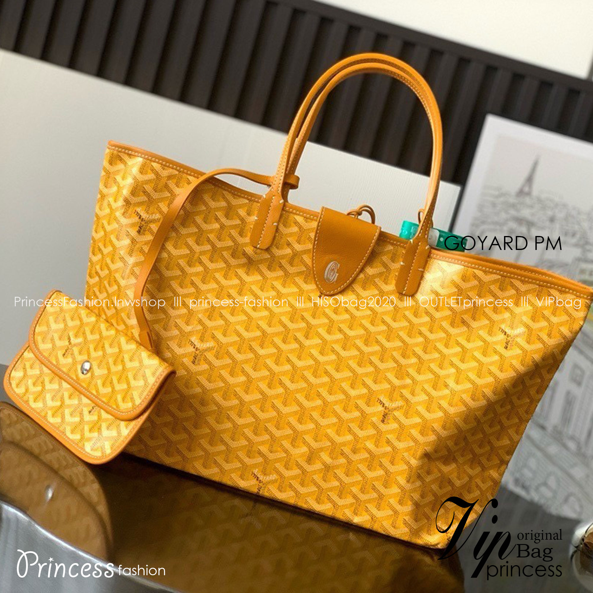 GOYARD PM TOTE BAG กระเป๋าทรงโท้ทใบใหญ่ หนังแท้สวยเป๊ะ เกรดท็อปออริ สลับแท้ 1:1 เกรดดีสุด ใช้ต่างประเทศได้ ผ่านทุก ตม.