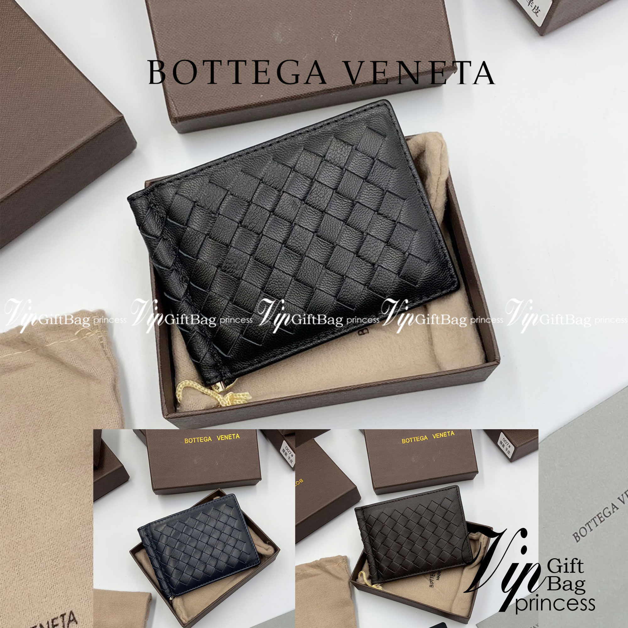 หนังแท้ BOTTEGA VENETA MONEY CLIP WALLET / BV Wallet / BV Men's Wallet พร้อมส่งที่ไทย กระเป๋าสตางค์ใบสั้น รุ่นคลาสสิกพร้อมคลิบโลหะ ที่หยิบมาใช้งานได้บ่อยที่สุด งานหนังลูกวัวแท้ทั้งใบ ใช้ทนทานได้นาน ใช้ทนทา