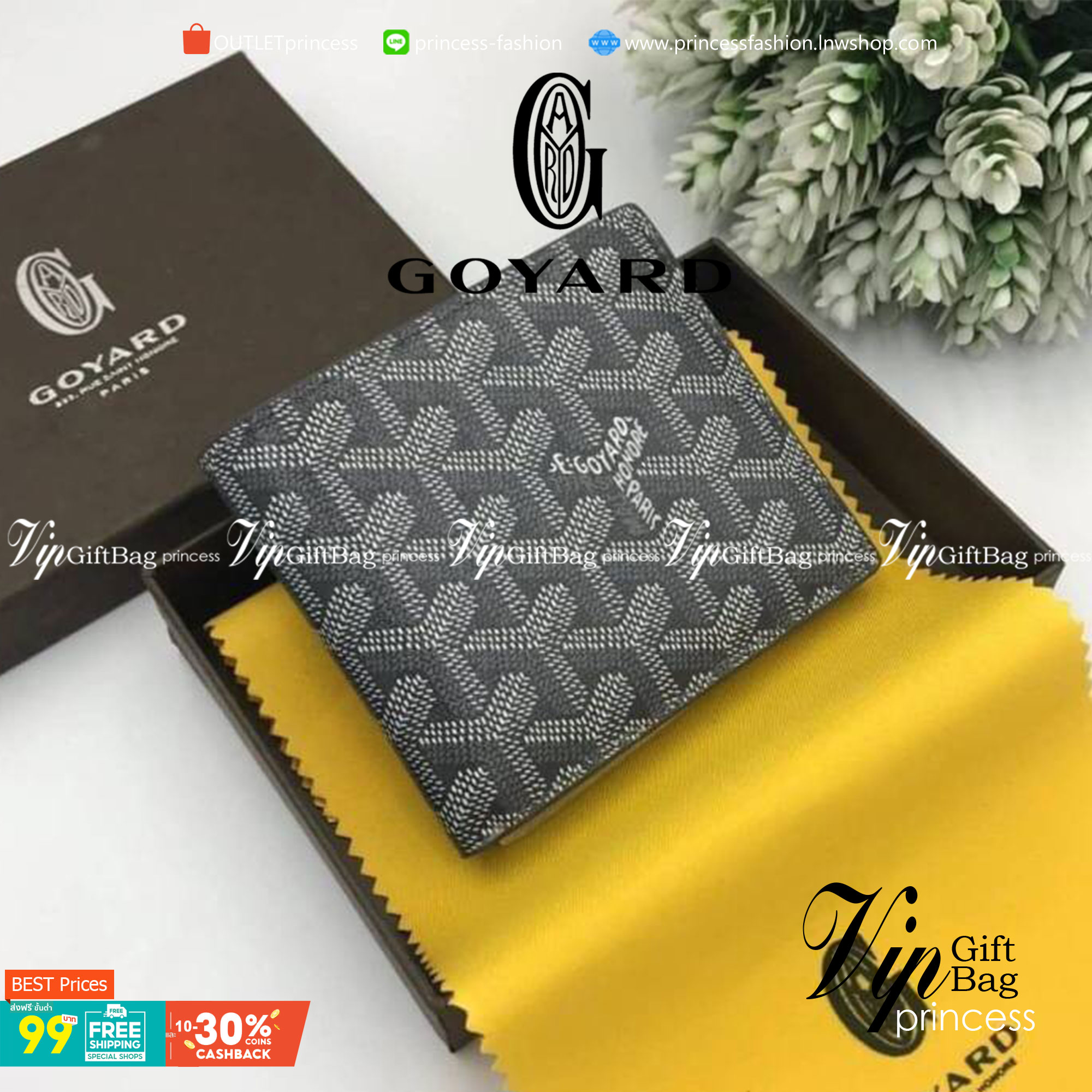 VIP GIFT 】GOYARD Victoire Bifold Wallet กระเป๋าสตางค์ผู้ชายใบสั้น พร้อมส่ง 6 สี พร้อมกล่องสวยหรูน่าใช้มากค่ะ อีกรุ่นที่ยอดขายไม่เคยตก 🤑🤑 ใบจริงดูผู้ดี ดูแพง!! ภายในมีช่องใส่บัตรได้เยอะ ใส่ธนบัตรได้ทุกใบ ห้ามพลาดจร้าา!! ((รุ่นเดินด้ายโทนสีเ