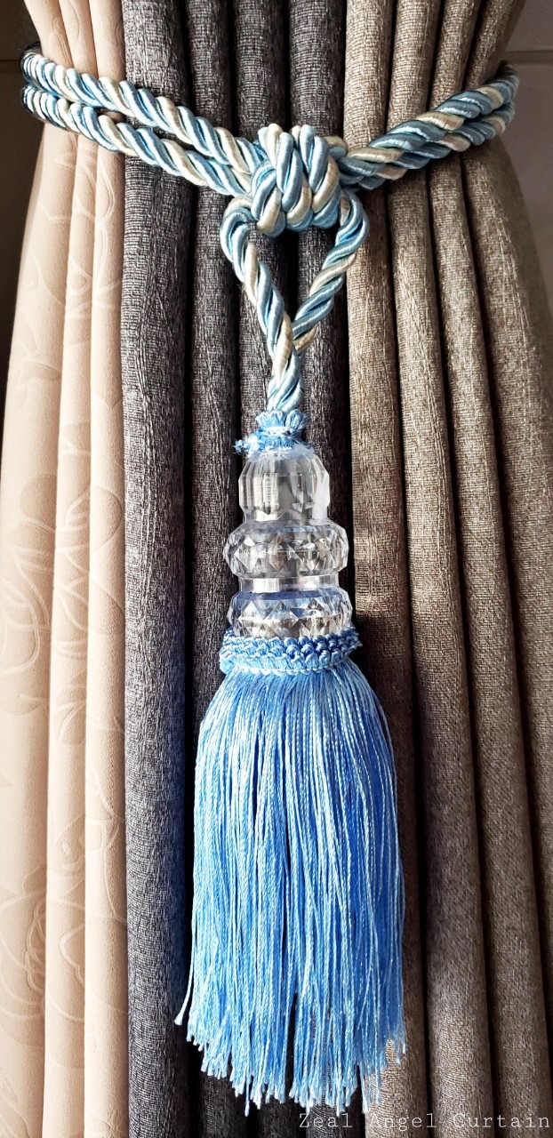 Zeal Angel Curtain สายรวบม่าน รุ่นกลาสซี่ประดับคริสตัล สีฟ้า