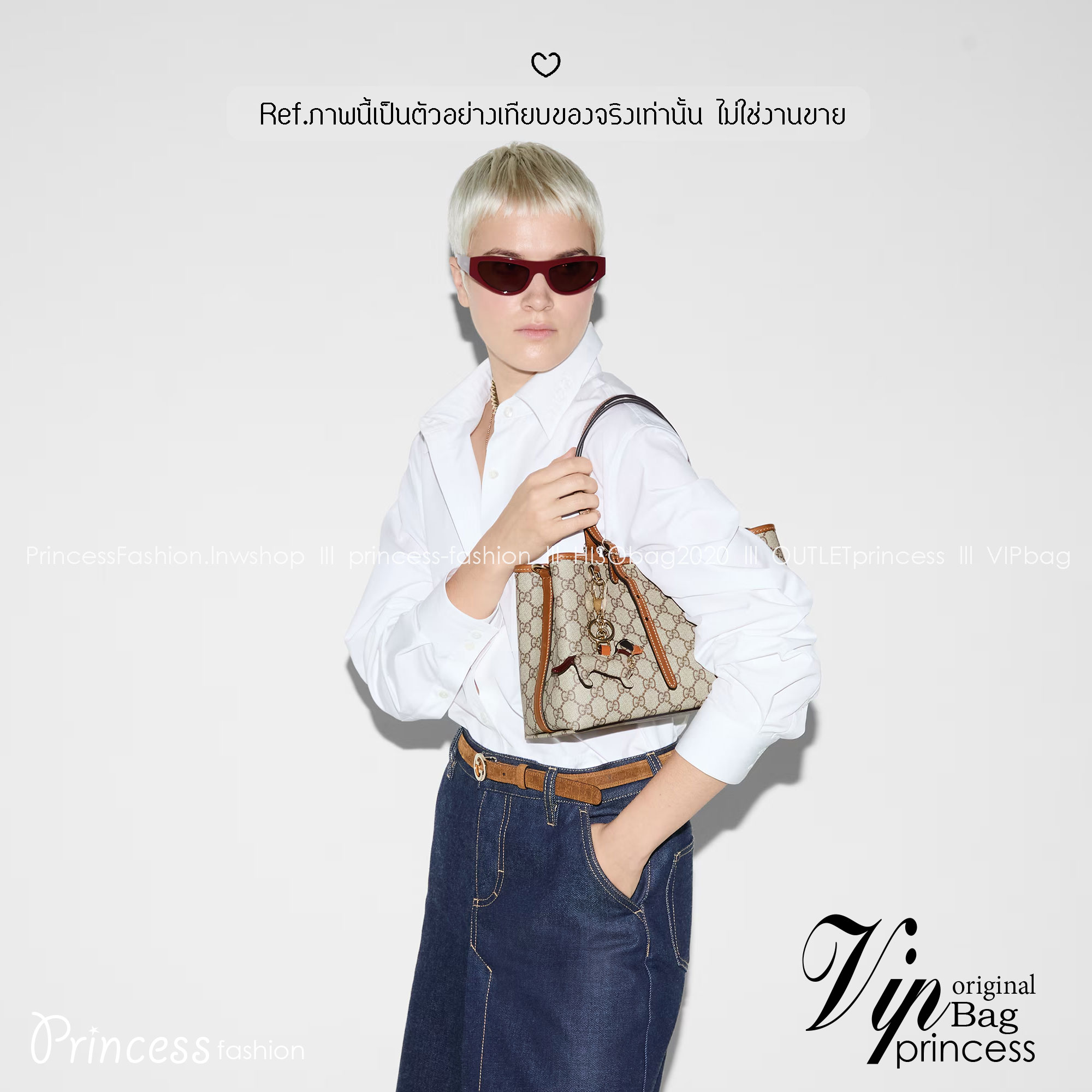 Top ORI หนังแท้ | GUCCI GG Emblem medium tote bag 30cm / GUCCI Tote Bag กระเป๋าสะพายทรงโท้ท คอลเล็กชั่นใหม่ตีความประวัติศาสตร์แห่งความสง่างามและงานฝีมือของแบรนด์ขึ้นใหม่