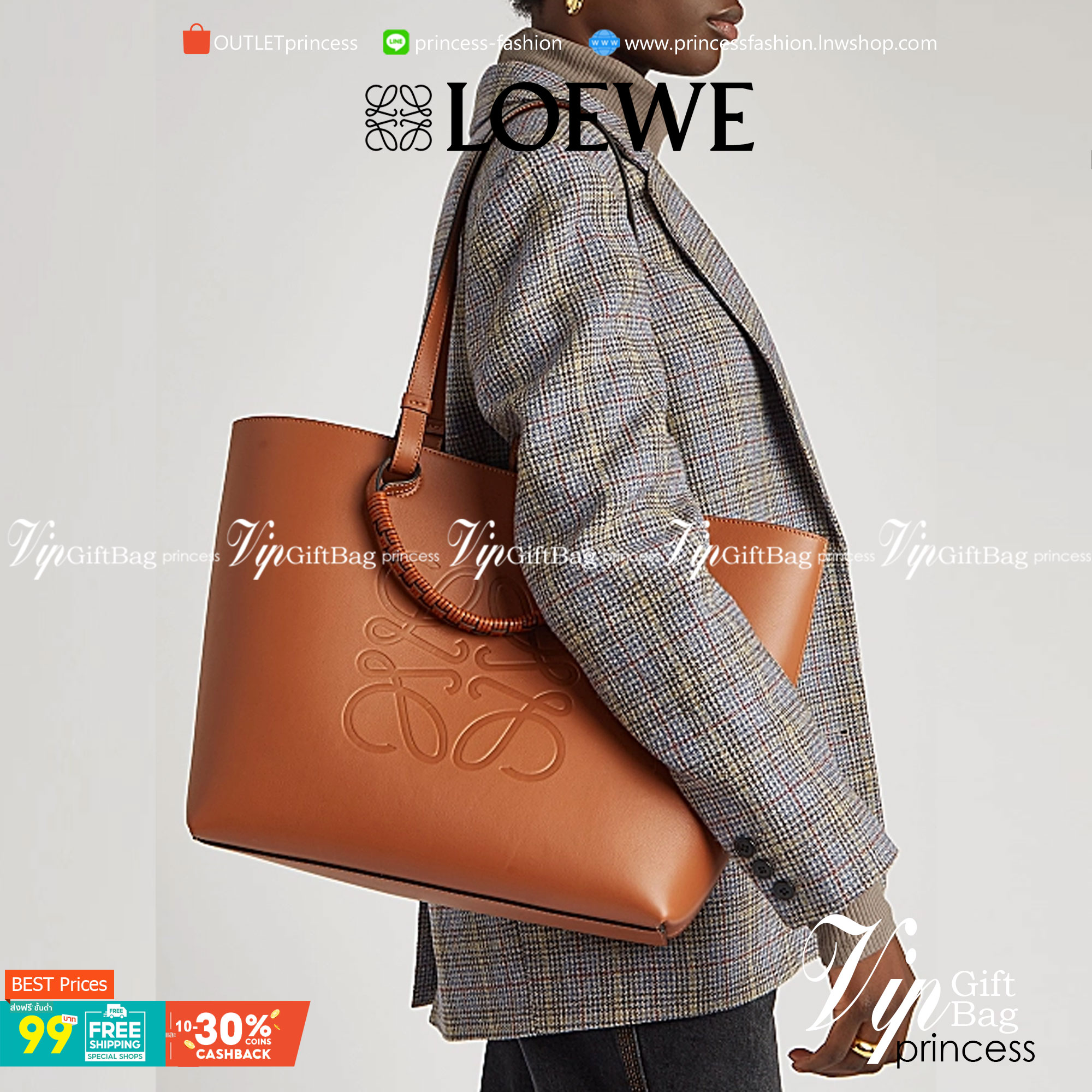 พร้อมส่งความสวย! Super Rare! ห้ามพลาด!✴️ LOEWE HANDLE & SHOULDER BAG VIP GIFT WITH PURCHASE (GWP) กระเป๋าหนังแท้พรีเมี่ยมกิ๊ฟ Limited จาก LOEWE PERFUME DUTYFREE รุ่น Rare items สุดๆวัสดุหนังแท้ Lambskin แบบนิ่มเทคเจอร์สวยดีไซน์สุดหรูคงเอกลักษณ์แบรน