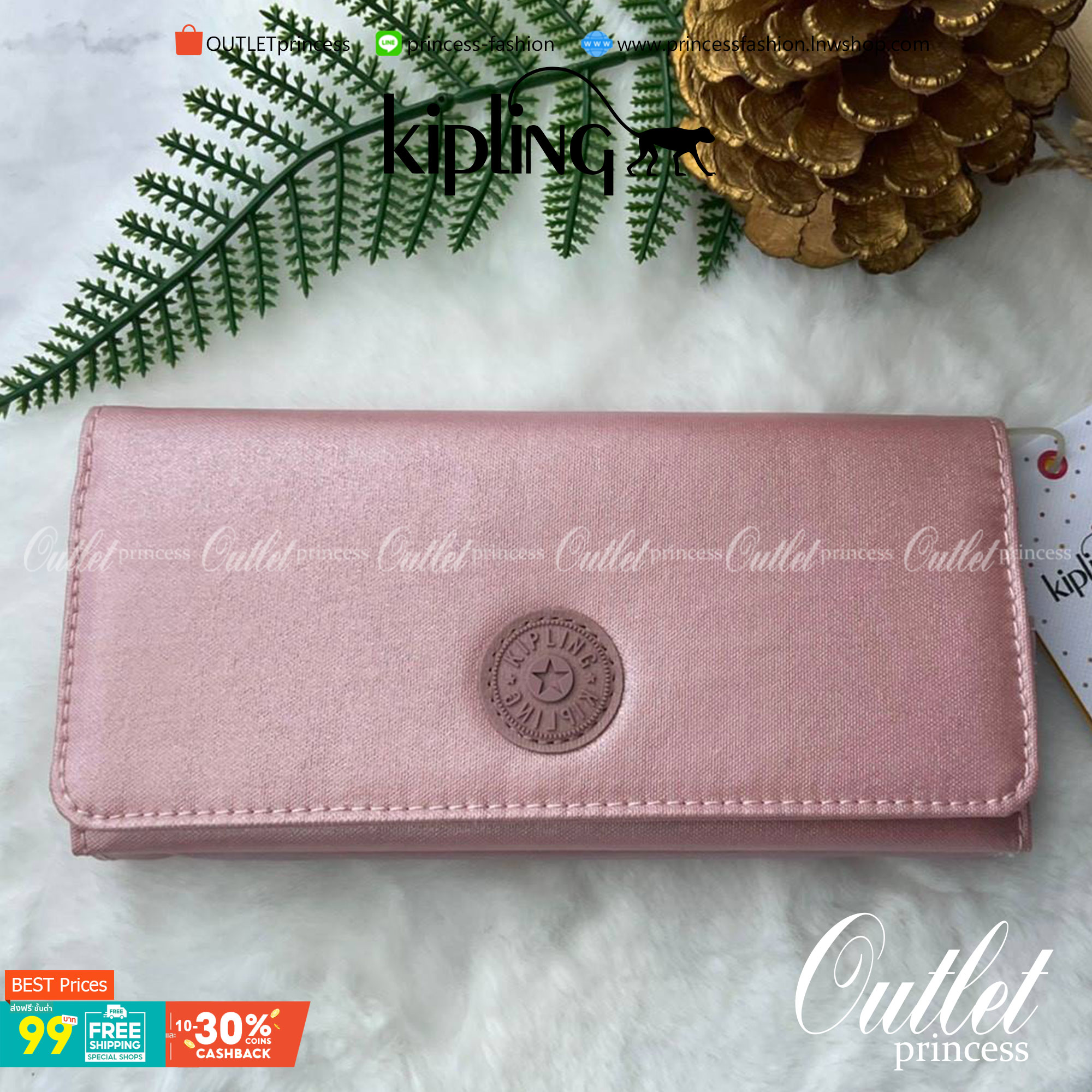 กระเป๋าสตางค์ยาว 3 พับตอน Kipling Brownie long tri-fold wallets กระเป๋าสตางค์ยาวแบบ3พับตอน วัสดุกันน้ำ เปิดปิดด้วยกระดุมแป๊ก มีช่องใส่ธนบัตรหลายช่อง ช่องเสียบการด์ได้ถึง13ช่องลายจุด และใส่รูปภาพได้อีก2ช่อง ช่องซิปใส่เหรียญ ช่องธนบัตร 3 ช่อง ที่จับหัวซิปปั