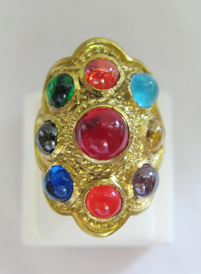 แหวนพลอยมณีใต้น้ำ(เพชรพญานาค)นพเก้าเนื้อทองเหลือง(ทุกราศี)เบอร์8ค่ะ