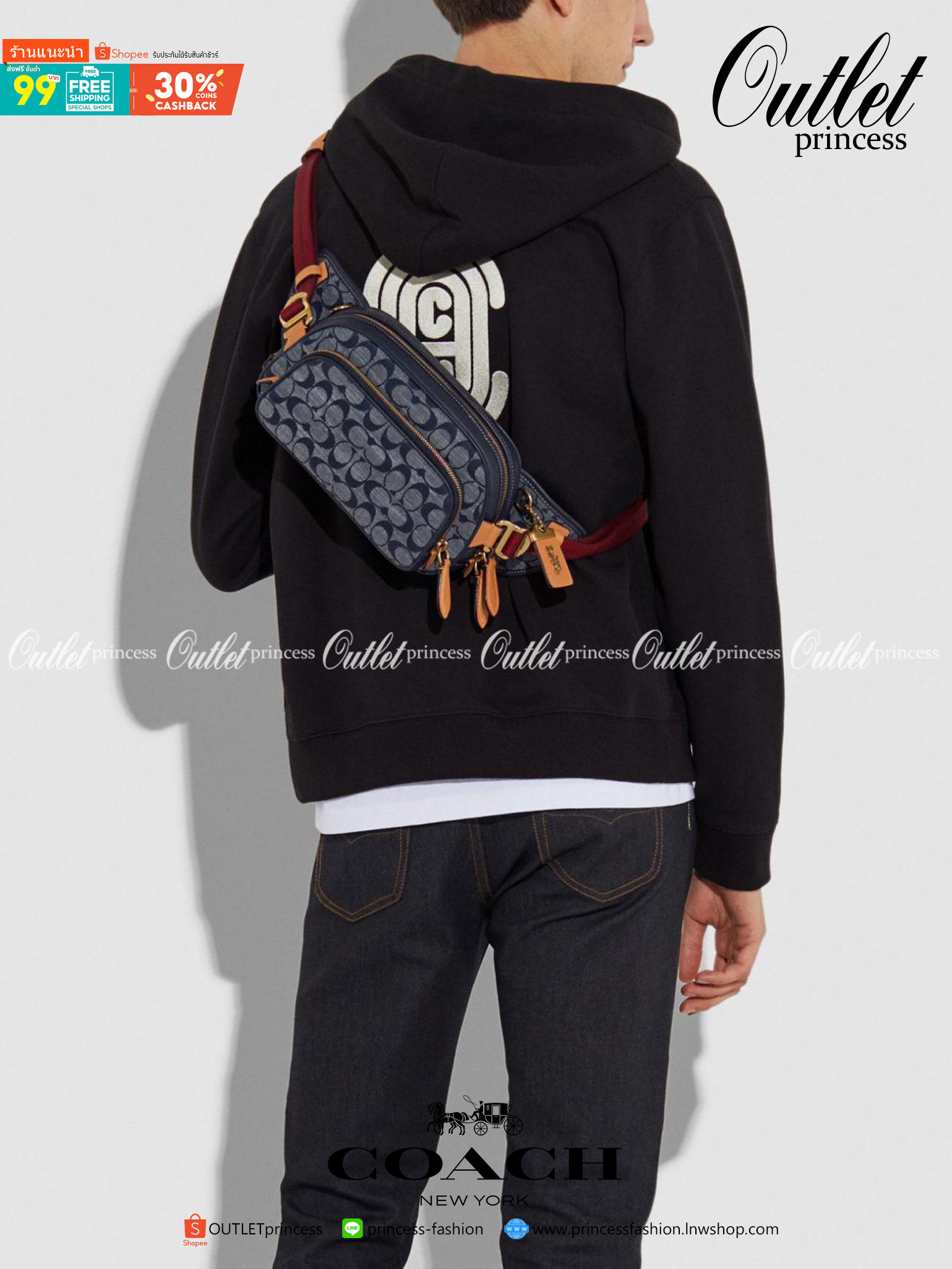 COACH BELT BAG IN SIGNATURE CHAMBRAY (3685) ❤️ใช้ได้ทั้งชาย//หญิงค่ะ กระเป๋าคาดอก วัสดุผ้าแคนวาส+หนังแท้ค่ะ ด้านหน้ามีช่องซิปขนาดกลาง ใส่มือถือได้ค่ะ ช่องซิปหลักเปิดปิดแบบซิปคู่ ภายในกว้าง ใส่ของจำเป็นได้ครบเลยนะคะ มีช่องซิปสำหรับใส่ของจุกจิกให้อีก