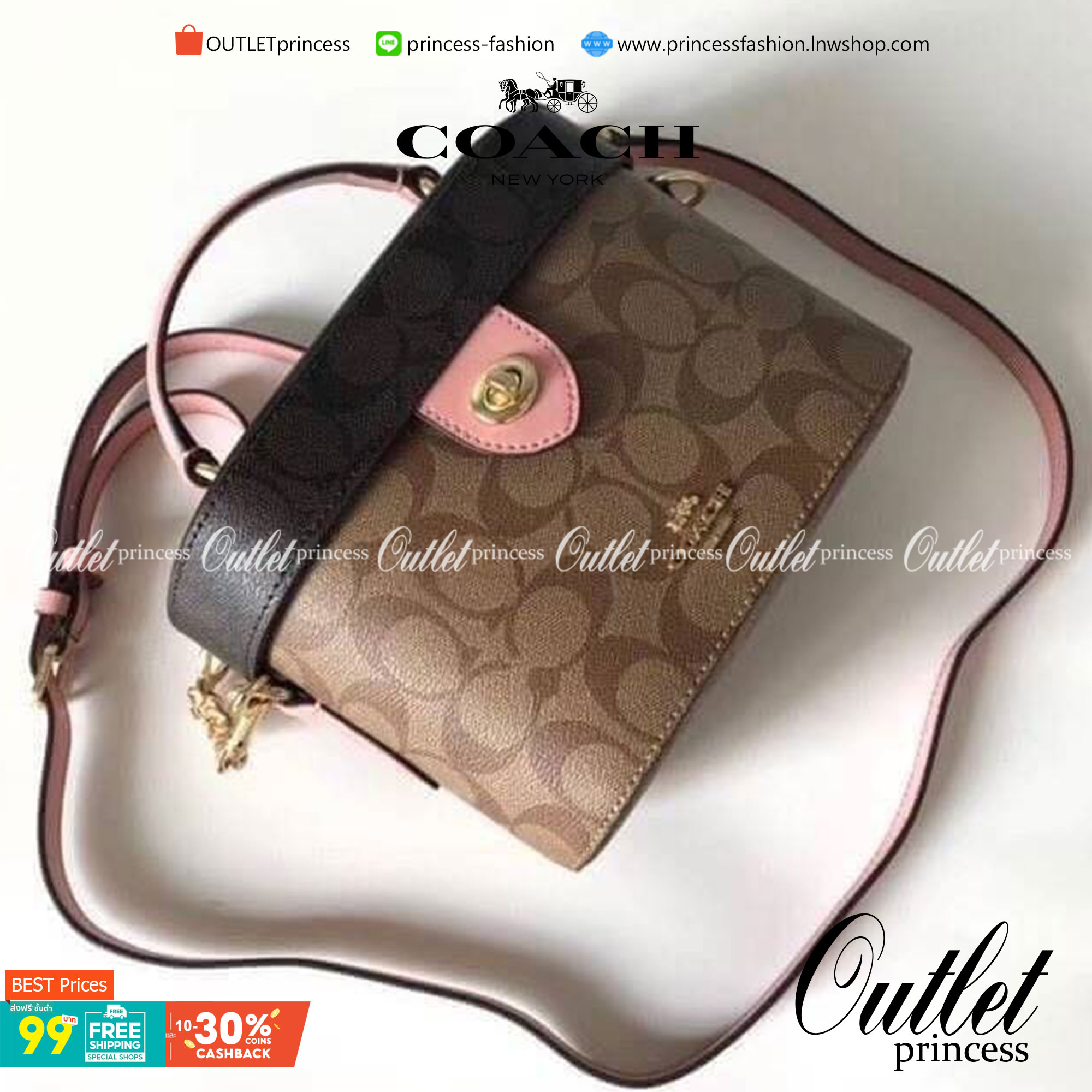 COACH KAY CROSSBODY IN SIGNATURE ((78277)) กลับมาอีกครั้ง! กระเป๋าหิ้ว//สะพายแบบครอสบอดี้ร์ หนังแท้นิ่มสวย เปิดปิดกระเป๋าแบบหมุนล็อค ภายในโล่งสามารถใส่กระเป๋าเงินใบกลางได้;มือถือได้ทุกรุ่น; มีช่องเล็กให้ใส่ของจุกจิก;ซัปในบุผ้าอย่างดีเลยค่ะ มาพร้อมสายสะพาย