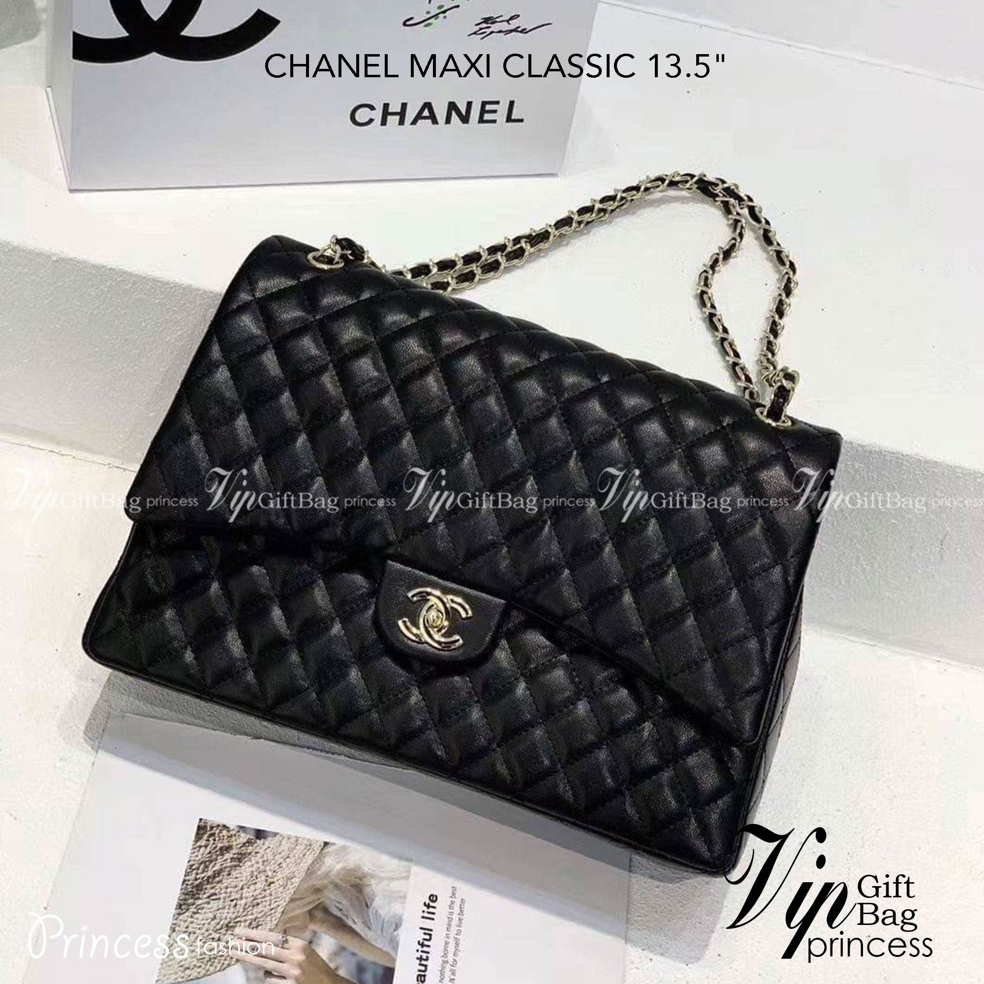 CHANEL MAXI CLASSIC 13.5" กระเป๋าสะพายทรงคลาสสิคใบใหญ่ จุของได้เยอะมากๆ งานสวยหรูมาแต่ไกล สวยงามไม่ผิดหวังค่ะ
