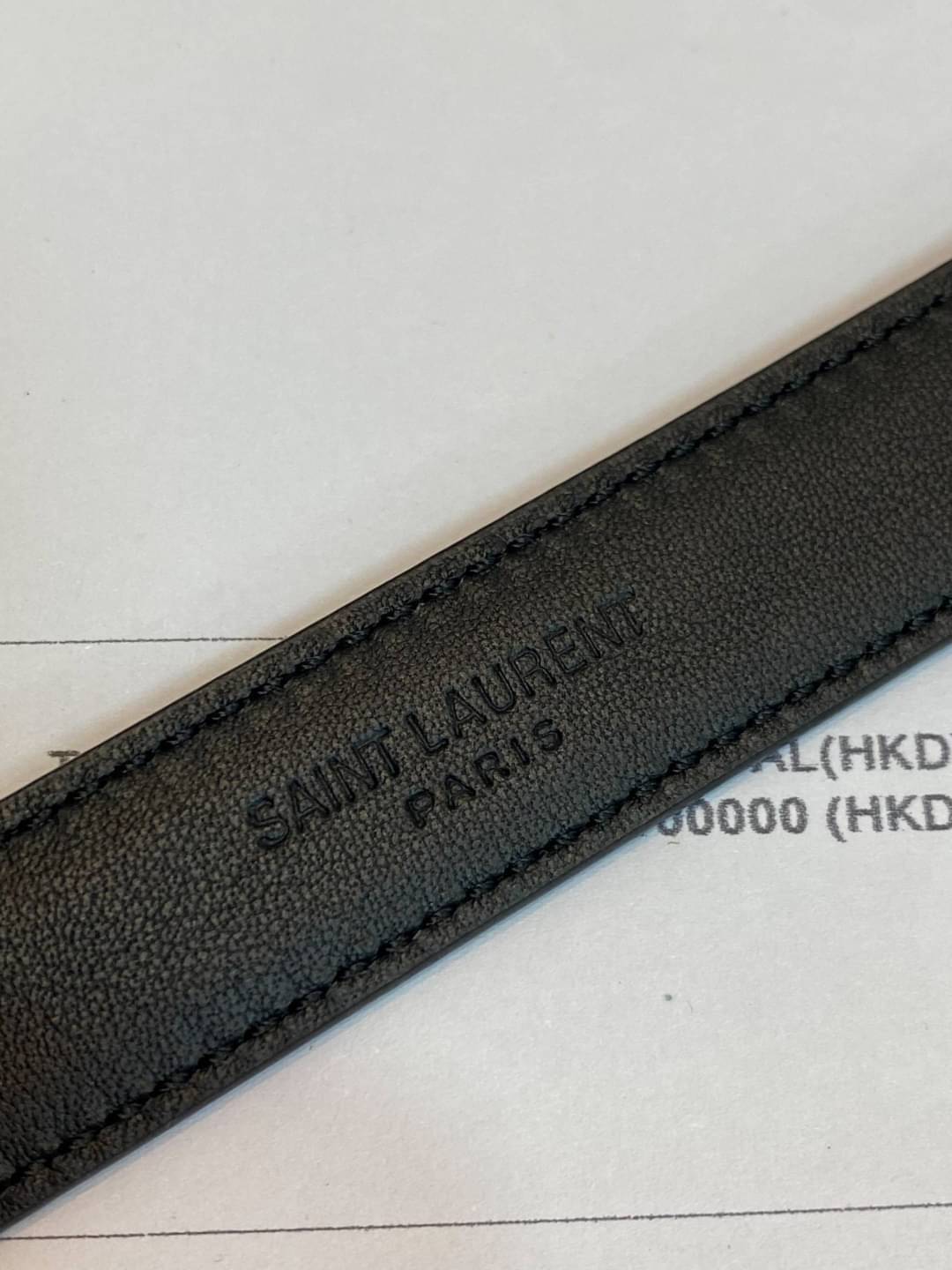 YSL Belt Black Leather เข็มขัดเกรดออริจินอลหนังแท้ พร้อมส่ง ภาพสินค้าถ่ายจากงานขายจริง ใช้งานต่างประเทศได้