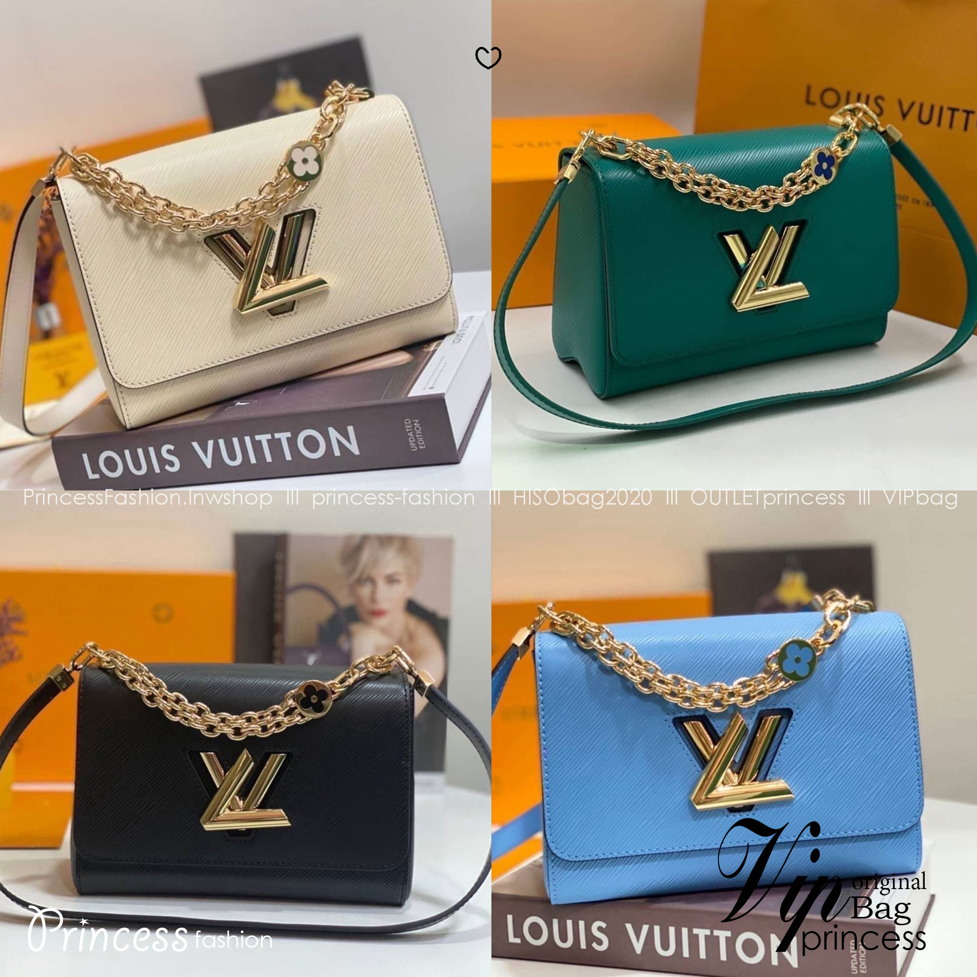 ORI หนังแท้ | LV Twist MM chain bag in grained Epi leather กระเป๋าสะพาย/กระเป๋าถือร พร้อมสายโซ่ หนังลายเกรน Epi โดดเด่นด้วยโลโก้หน้า สวยหรูเป็นเอกลักษณ์ ดีไซน์คัลเลอร์บล็อค สัมผัสโดดเด่นแมตช์กับทุกสไตล์