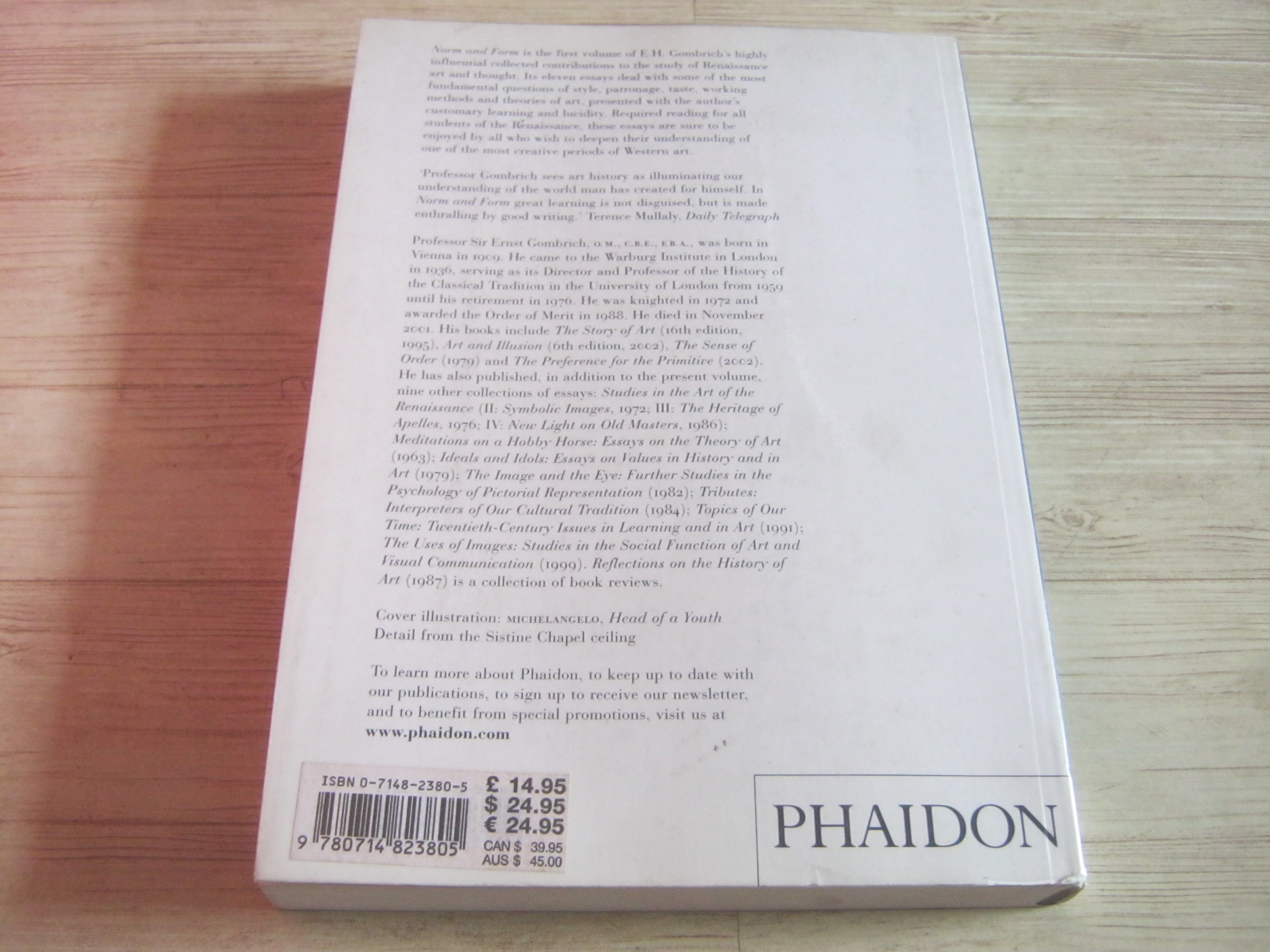 COMBRICH ON THE RENAISSANCE Volume 1 Norm and Form By E.H. Combrich***สินค้าหมด***