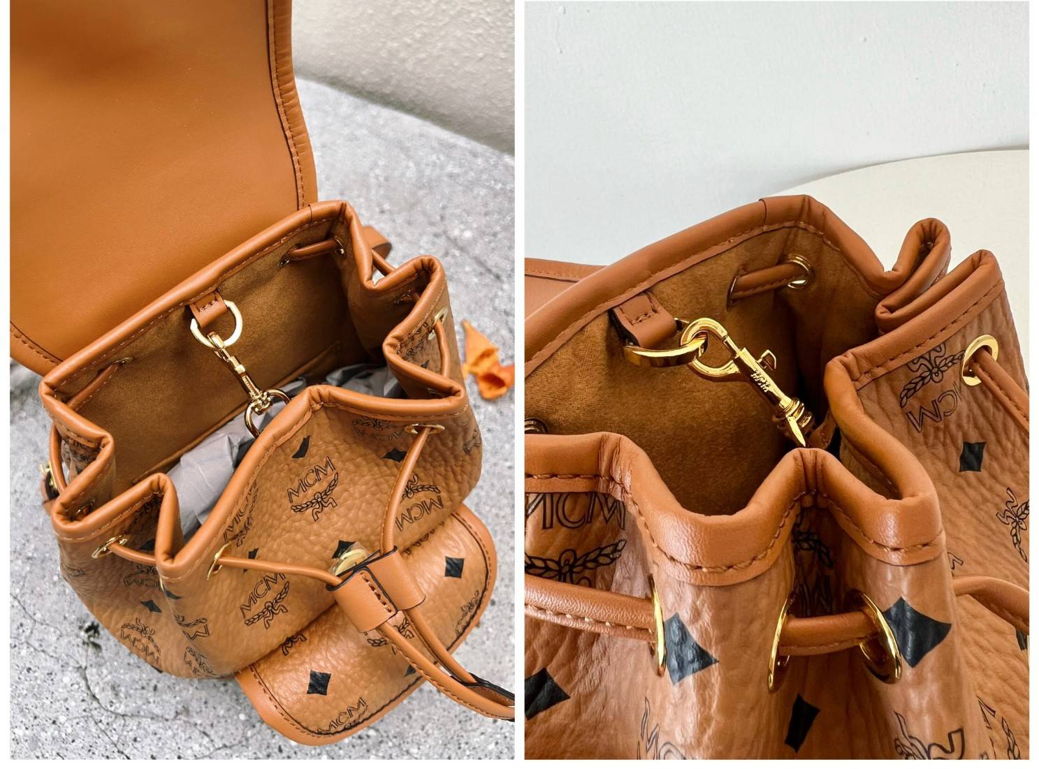 M.C.M AREN VISETOS BACKPACK / M.C.M Aren Drawstring Backpack in Visetos กระเป๋าเป้ทรงบัคเกตที่ทันสมัยคลาสสิคสวยมากๆ หนังแคนวาสอย่างดี ลายหนังสวยอีกหนึ่งรุ่นที่สาวๆควรมีติดตัว 🧡เกรดท็อปออริ เทียบแท้ 1:1 เกรดดีสุด ใช้งานต่างประเทศได้