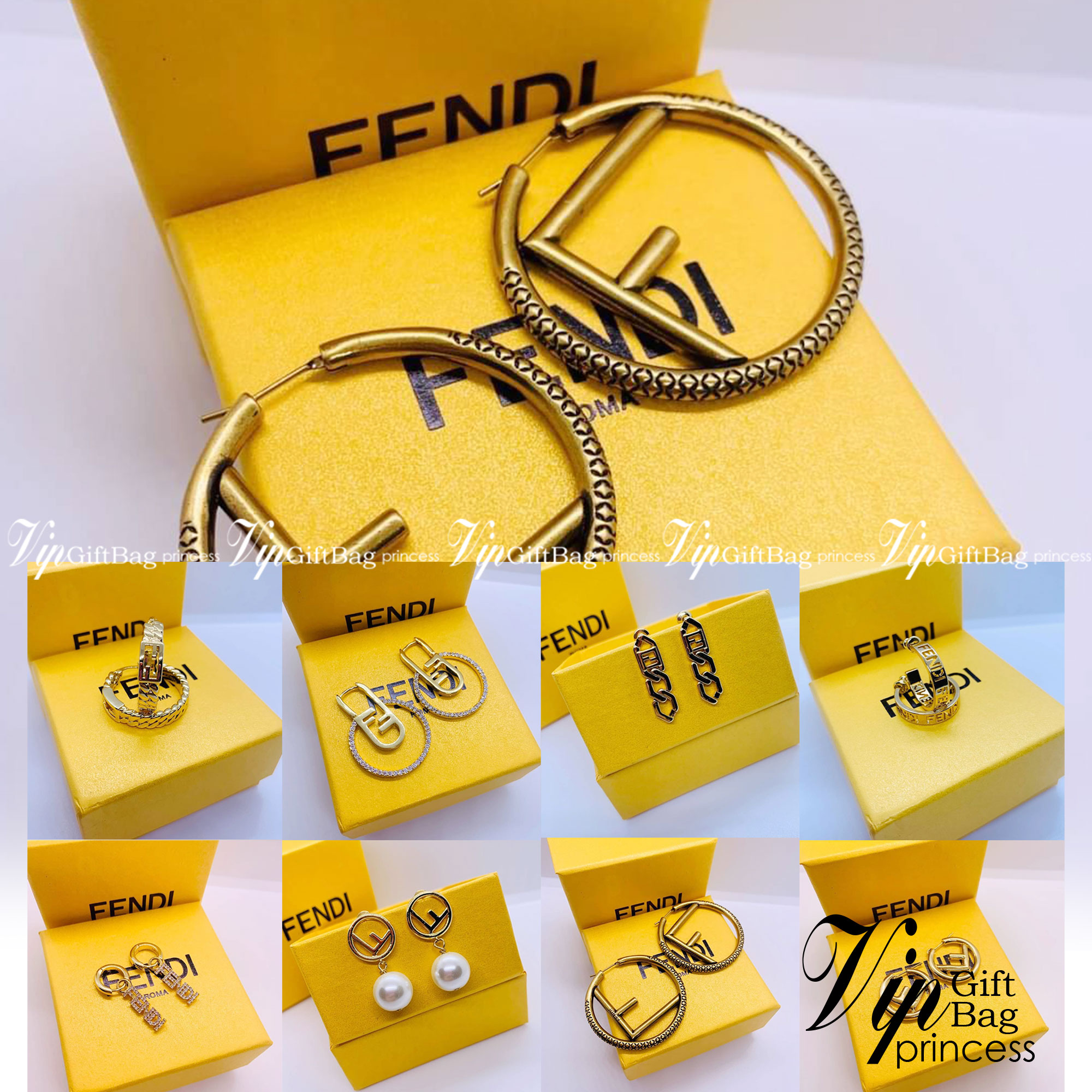 Fendi earring ต่างหูเฟนดิ เกรดออริจินอล งานเคลือบโลหะทอง ไม่ลอกไม่ดำ เงาสวยคล้ายของจริงมากที่สุด สวยหรูหรา ผู้ดี ไฮโซสุดๆ งานเล่นไฟสวยมากค่ะ คอนเฟิม !!!!! เกรดสั่งทำแบบละเอียดที่สุด เก็บรายละเอียดครบ ปั้มโลโก้ สวยมากค่ะ