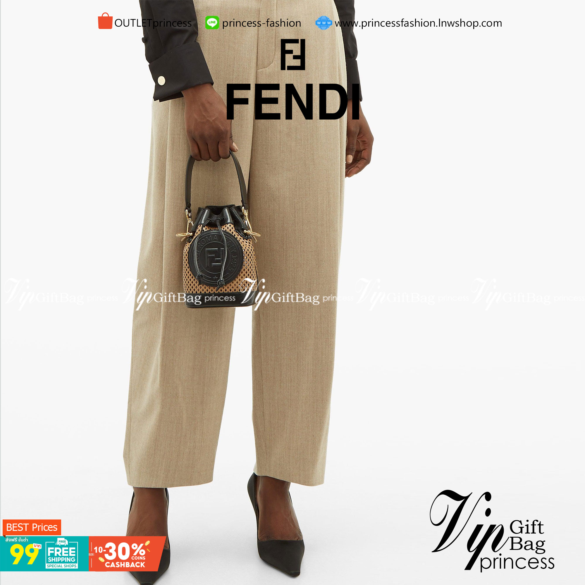 FENDI Mon Tresor mini bucket bag กระเป๋าถือทรงขนมจีบสุดคิ้วท์ หรือสะพายไหล่ วัสดุหนังแท้อย่างดี รุ่นใหม่ล่าสุด สวยหรู ดูแพง คุณนายสุดไปเลยค่า ถือแล้วสวยมากๆ จุของได้กำลังดี ทรงนี้ต้องมีติดตู้ไว้สักใบนะคะ!