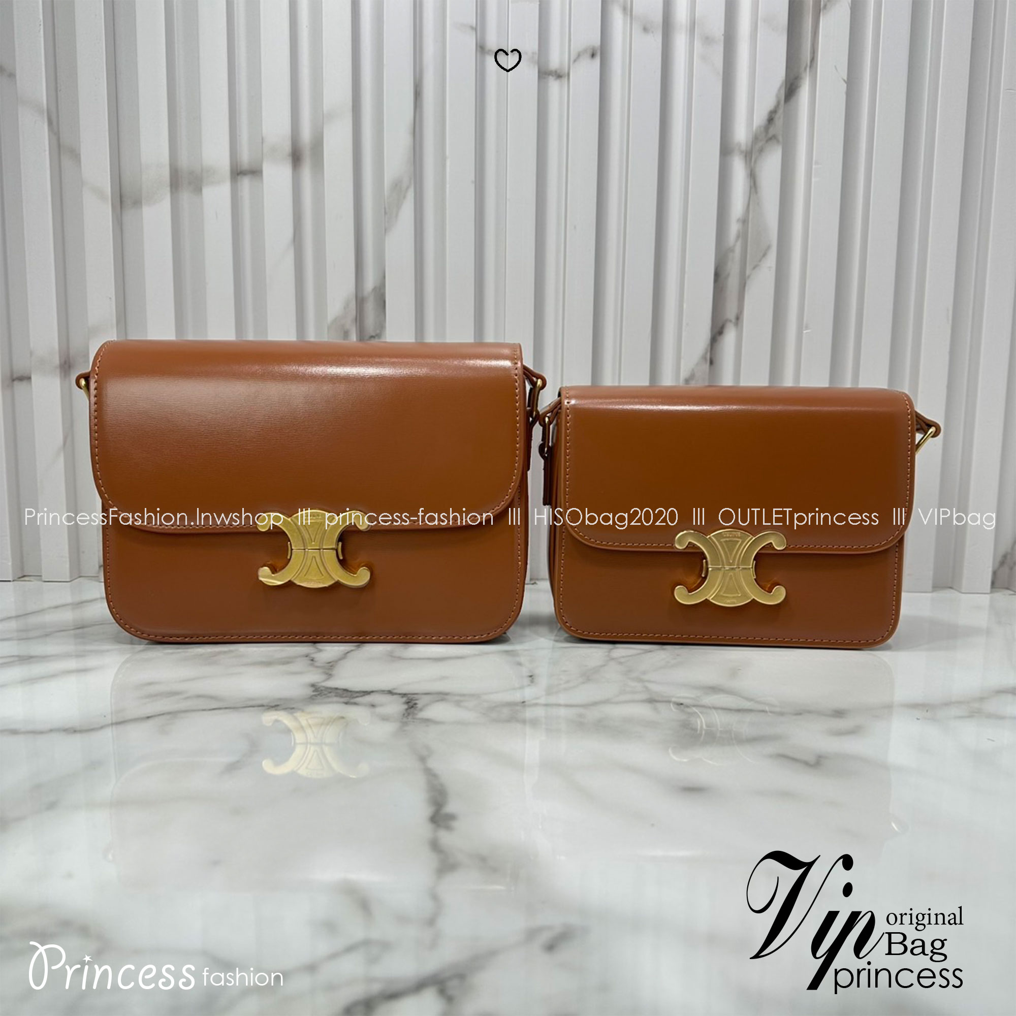 ORI หนังแท้ | 9" CELINE CLASSIQUE TRIOMPHE bag in natural leather กระเป๋าสะพายรุ่นยอดนิยม ด้วยรูปทรงสี่เหลี่ยมผืนผ้า ดีไซน์คล่องตัวถ่ายทอดให้เห็นถึงแก่นแท้ของสไตล์