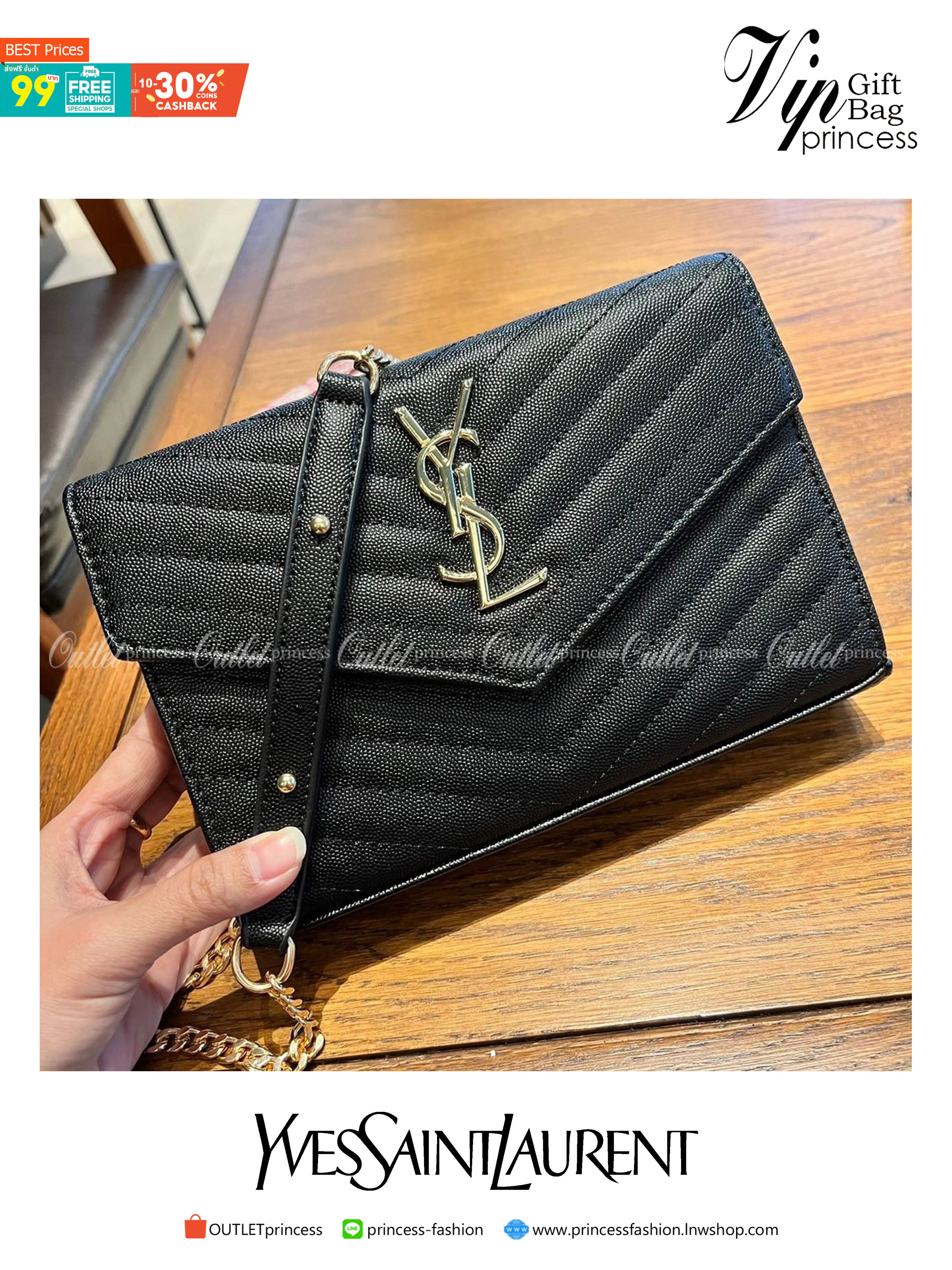 ไม่เคยผิดหวังจริงๆ!! กับรุ่นที่สาวๆรู้กัน Yves Saint laurent clutch bag with chain กระเป๋าสะพายทรง woc สุดฮอต ดีไซน์เรียบหรู โดดเด่นด้วยโลโก้ด้านหน้า เพิ่มดีเทลความผู้ดี วัสดุหนัง pepble ทนทาน ใช้งานง่ายเพียงแค่เปิด-ปิดด้วยกระดุมแม่เหล็ก ภายในแบ่งสัดส่วนไ