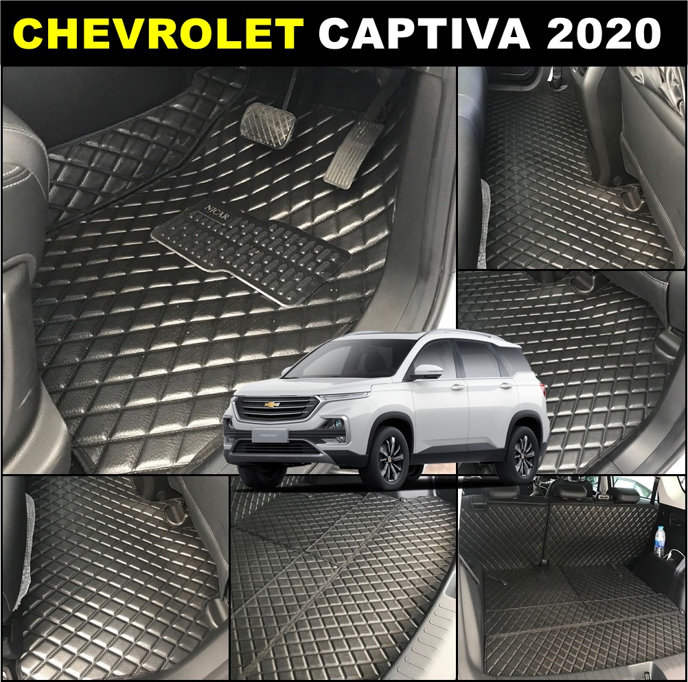 ยางปูพื้นรถยนต์ CHEVROLET CAPTIVA 2020 ลายไดมอนด์ สีดำ เต็มคัน