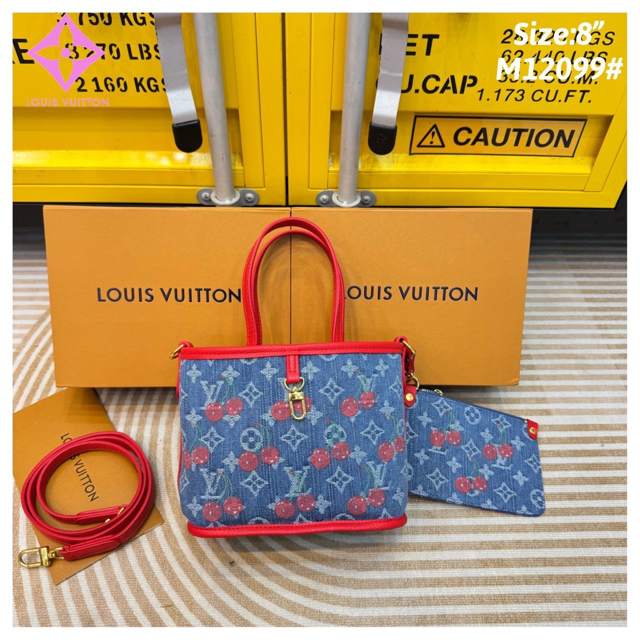 LV x TM - Neverfull Inside Out BB Bag Monogram cherry กระเป๋าสะพายทรงโท้ทใบเล็กน่ารัก กลับใช้งานได้ 2 ด้าน ดีไซน์ใหม่ล่าสุดก่อนใคร