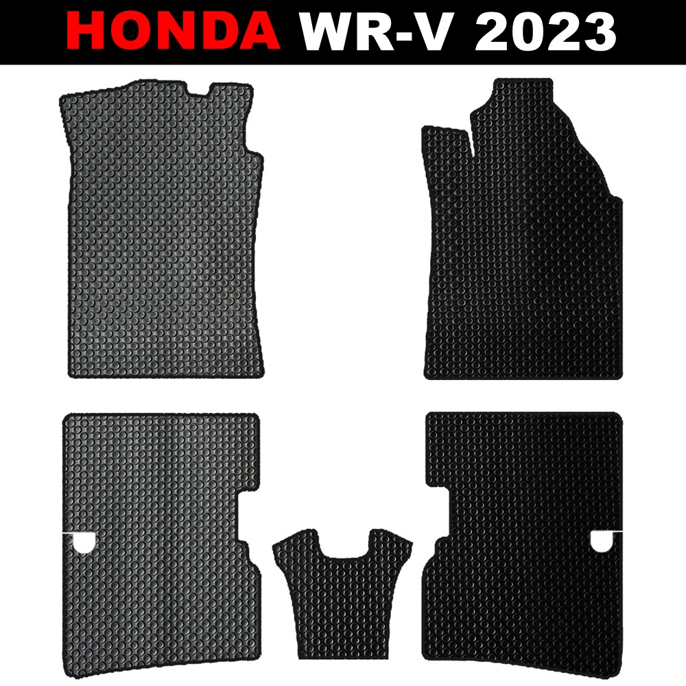 ยางปูพื้นรถยนต์ HONDA WR-V 2023 พรมกระดุมเม็ดเล็ก ฮอนด้า ดับบลิวอาร์-วี สีดำ เข้ารูป ตรงรุ่นรถ
