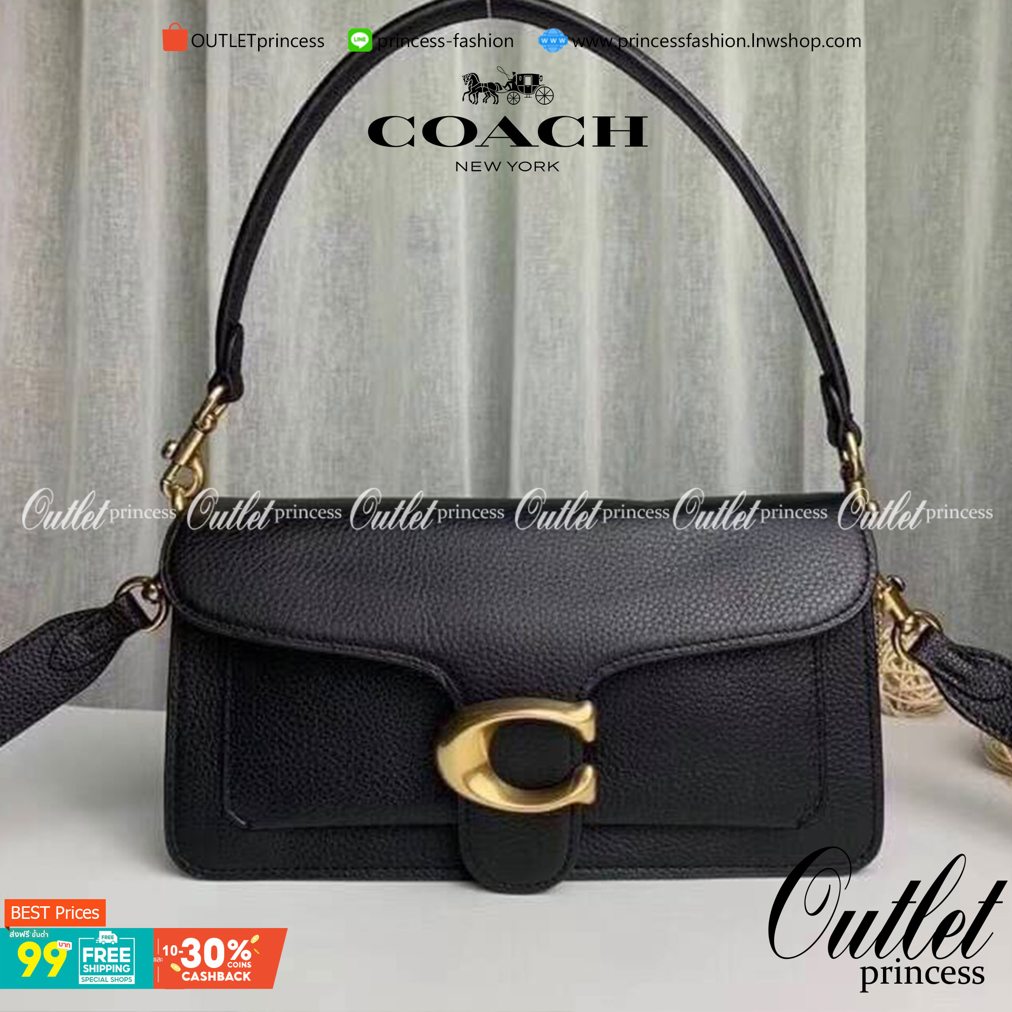 OUTTLET 】Coach Tabby Shoulder Bag 26 กระเป๋าหิ้วได้//คล้องไหล่ได้//สะพายข้างได้ ใบเดียวสุดคุ้มค่ะ! เปิดปิดกระเป๋าแบบกระดุมแม่เหล็ก มีอะไหล่Cตัวใหญด้านหน้าบ่งบอกถึงความหรูทีเดียวค่ะ ใส่กระเป๋าเงินใบยาวได้ มีช่องซิปกลาง;ช่องเล็กใส่ของจุกจิก;ช่องด้านหน้าหนึ่
