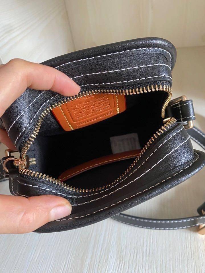 Coach Zip Camera Bag In Signature Canvas CA182 พร้มส่งที่ไทย Camera Bag Men’s retro classic Aging men’s cross-body Bag, mobile Bag Camera Bag