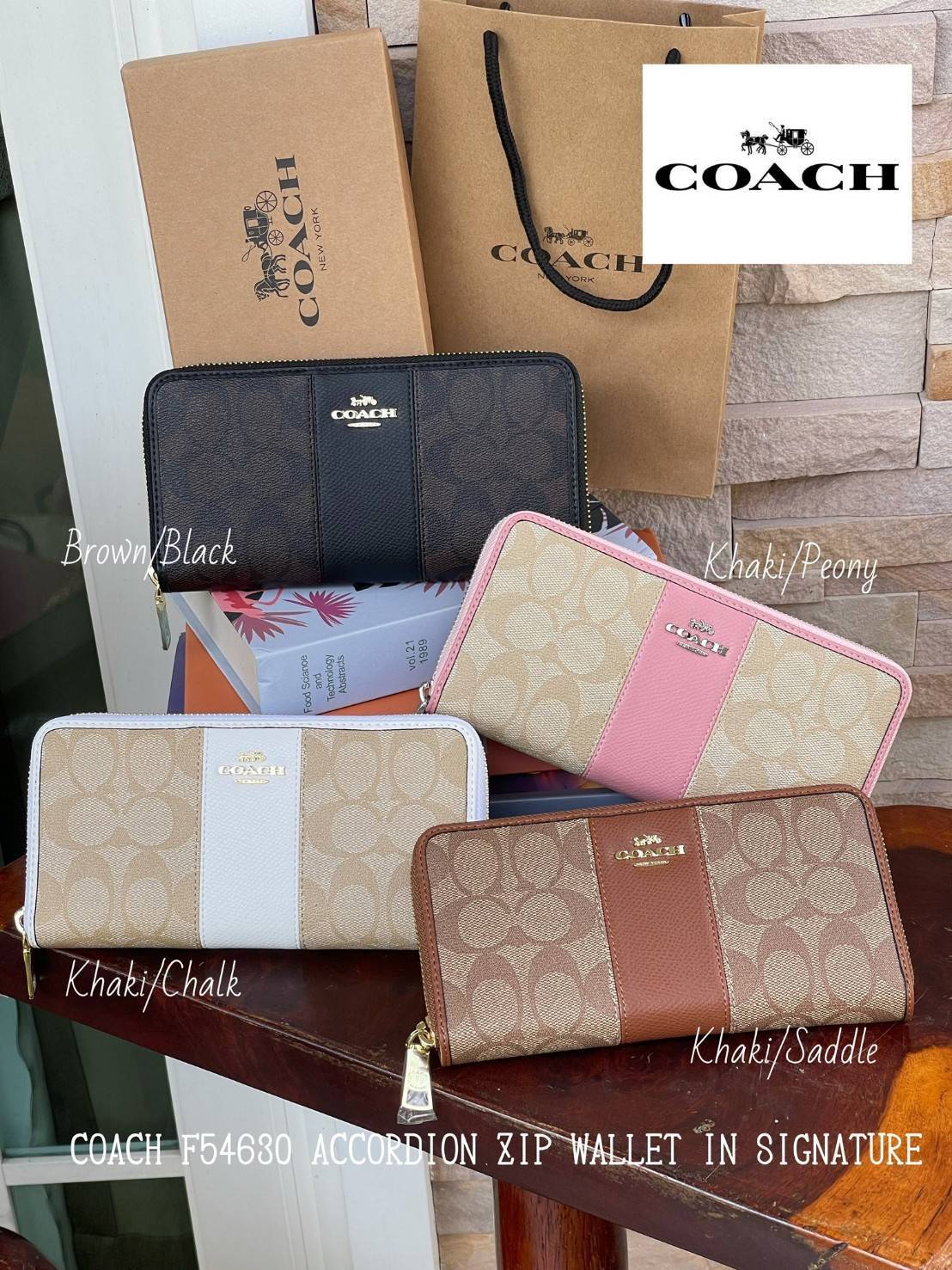 COACH F54630 ACCORDION ZIP WALLET IN SIGNATURE เป็นกระเป๋าสตางค์ที่เหมาะกับการใช้งาน นอกจากเพิ่มความมั่นใจแล้ว ยังทำให้ชีวิตของเราง่ายขึ้นอีกด้วย โดยการเปิดปิดแบบซิปรอบ สามารถใส่ธนบัตร เหรียญ บัตรต่างๆได้หลายใบเลยทีเดียว ขนาดของกระเป๋าสามารถถือแทนกระเป๋าค