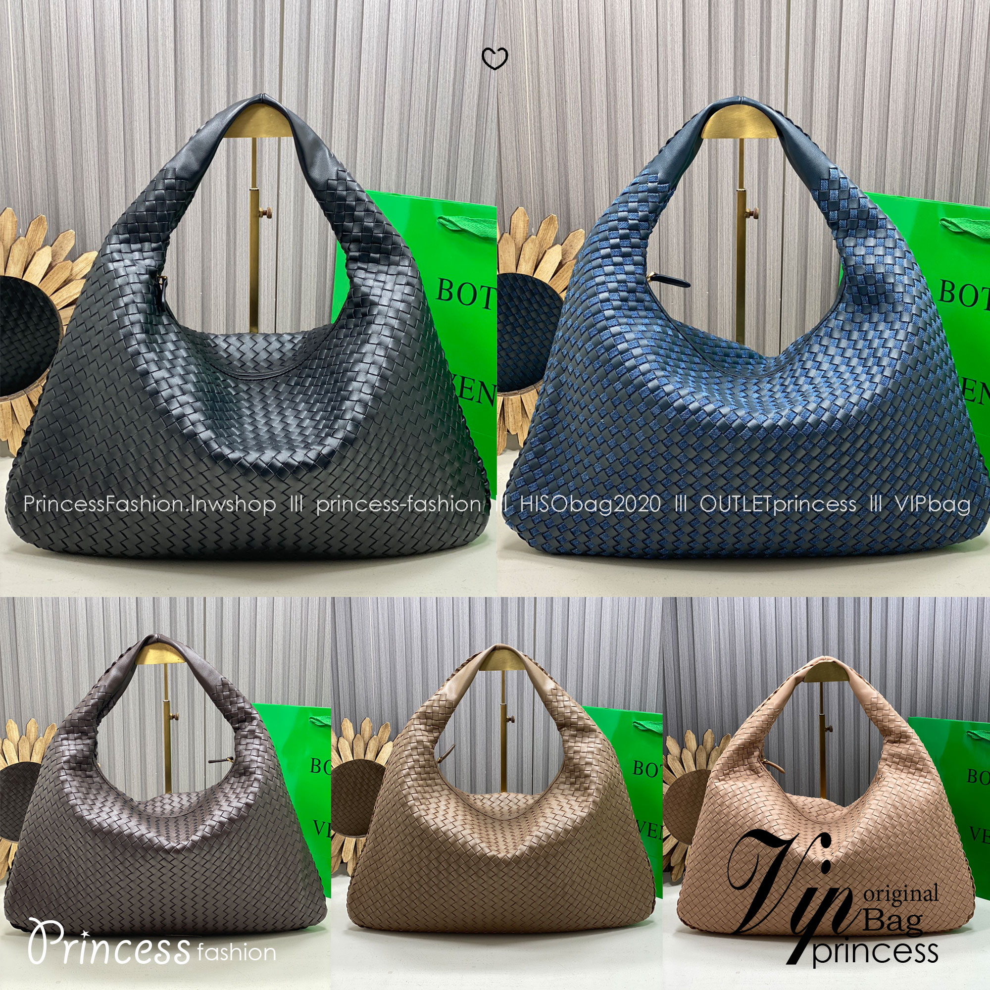 BOTTEGA Large Hop Shoulder Bag 48cm / BOTTEGA Hobo Bag กระเป๋าสะพายไหล่ใบใหญ่ จุของได้เยอะมาก ดีไซส์สานเป็นเอกลักษณ์สวยงาม