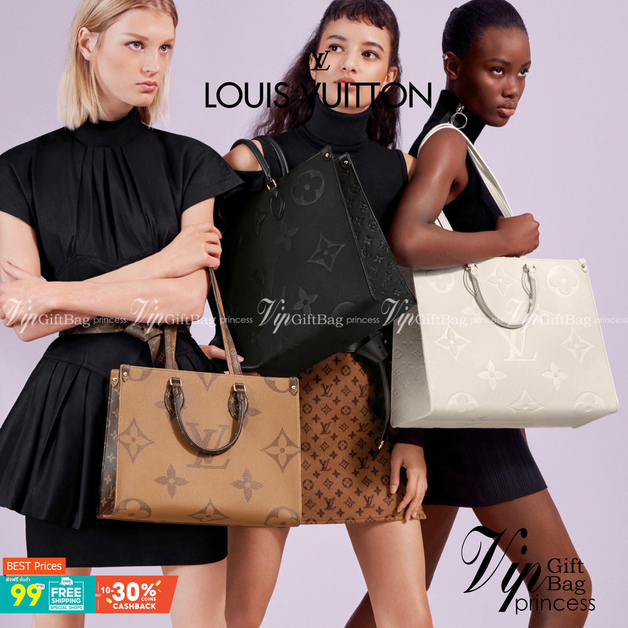 หนังแท้ LOUIS VUITTON ONTHEGO GM พร้อมส่งที่ไทย เกรดใช้งานต่างประเทศได้