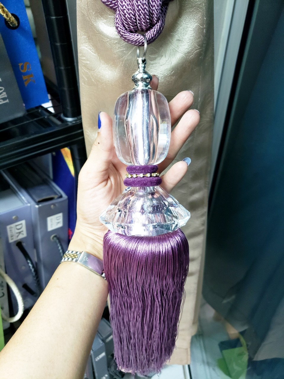 สายรวบม่าน ขนาดจัมโบ้ รุ่นจักรพรรดิ (emperor) สีม่วง (ราคาต่อ1ชิ้น)
