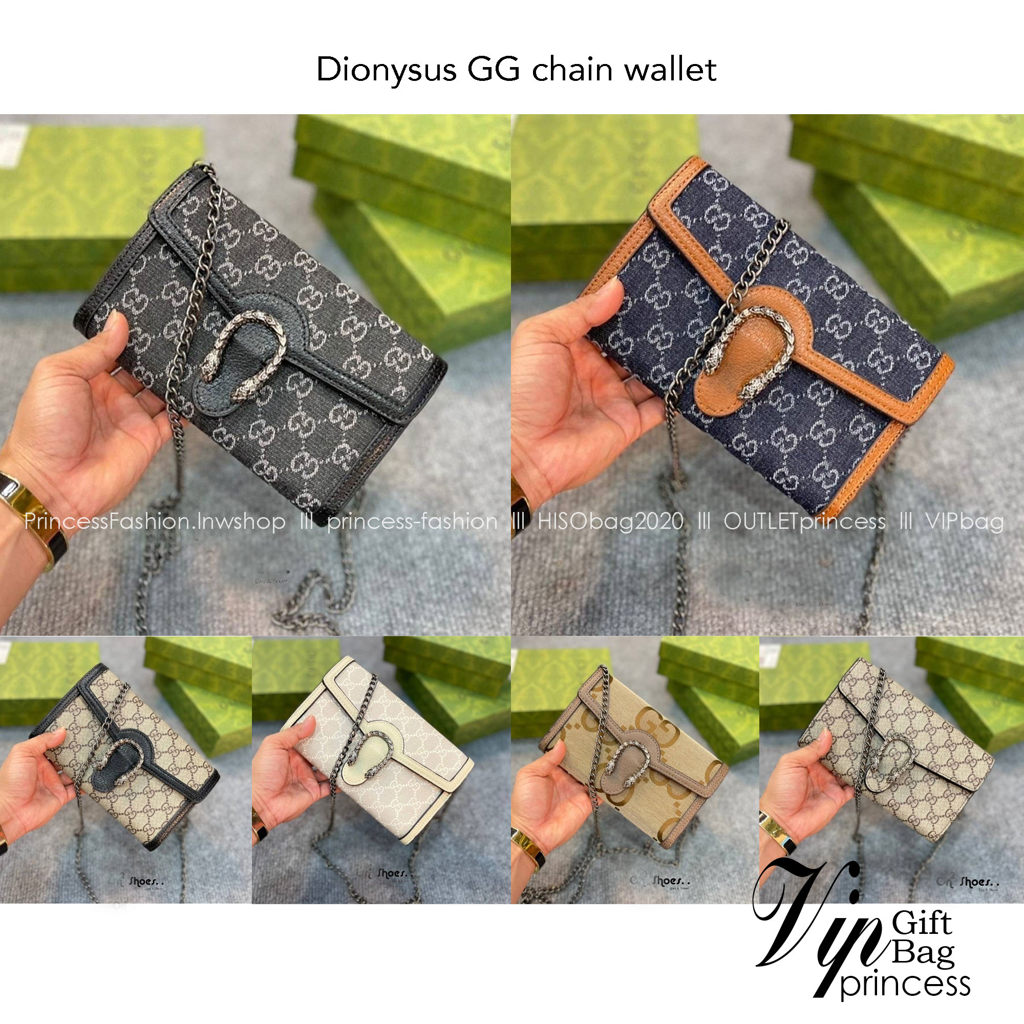 GUCCI Dionysus GG chain wallet / GG Dionysus Wallet พร้อมส่งที่ไทย งานสวยเลยค่า ขนาดกำลังน่ารัก อะไหล่สั่งผลิตเฉพาะรุ่น สะพายขึ้นไหล่คือสวยหรูเลยค่า
