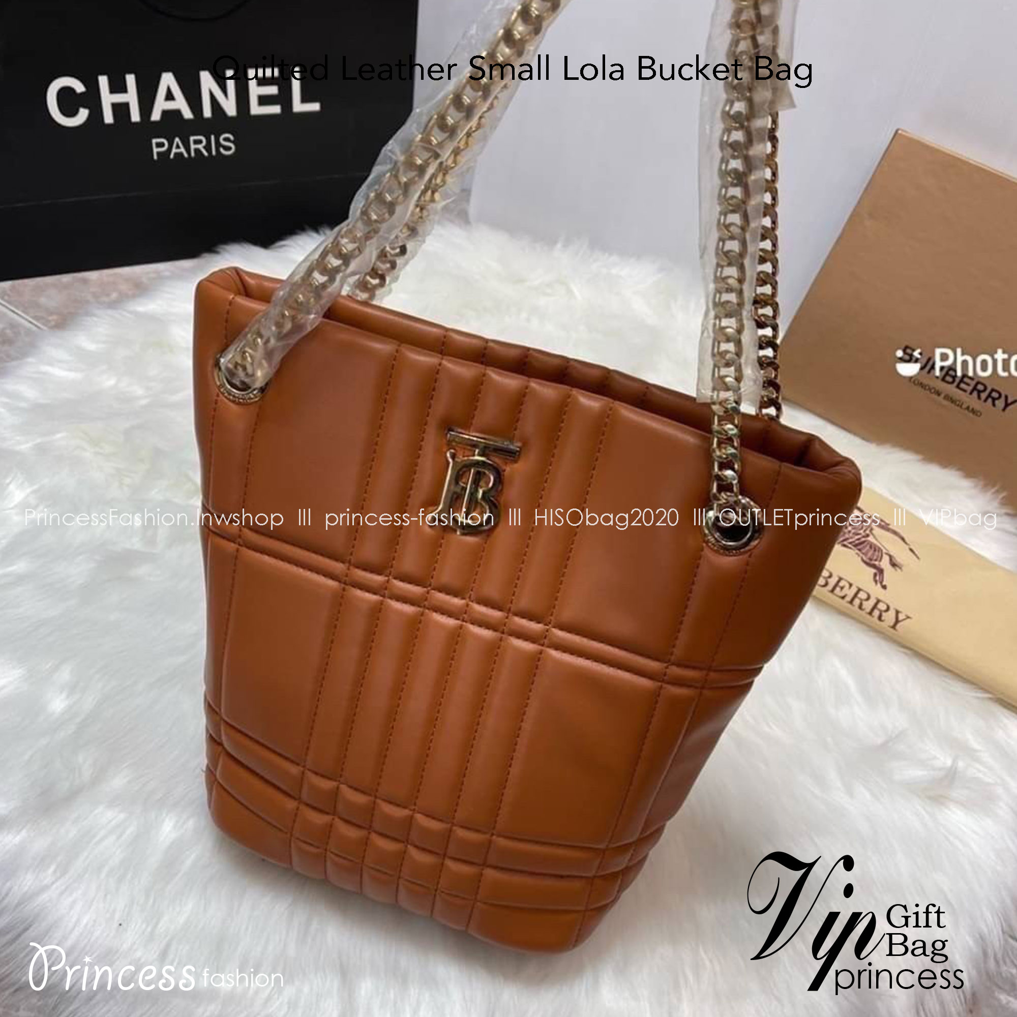 BURBERRY Quilted Leather Small Lola Bucket Bag / BURBERRY FRAGRANCES BAG กระเป๋าทรงโท้ทหนังนิ่มสวยหรูดูดี ภายในโล่งกว้างใส่ของได้เยอะ
