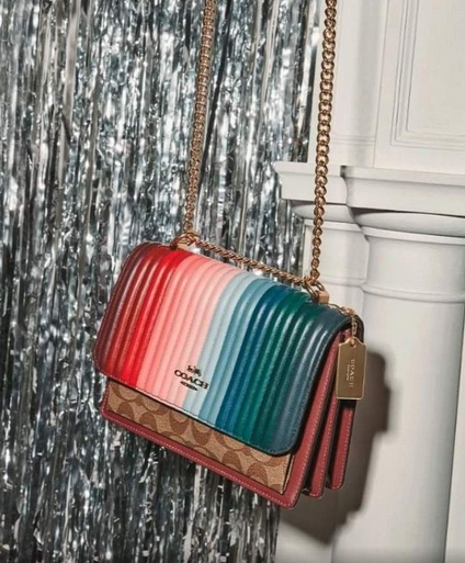COACH KLARE CROSSBODY WITH RAINBOW LINEAR QUILTING (COACH C1446)