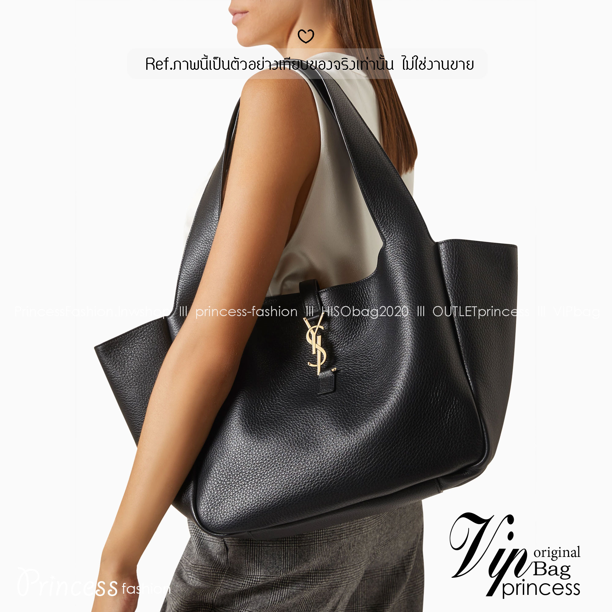 ORI หนังแท้ | YSL LE 5 À 7 BEA IN GRAINED LEATHER TOTE BAG กระเป๋าทรงโท้ทหนังแท้ลายเกรน สวยเด่นเป็นเอกลักษณ์ ดีไซน์เรียบแต่มาก สวยดูแพง ภายในโล่งกว้าง จุของได้เยอะ