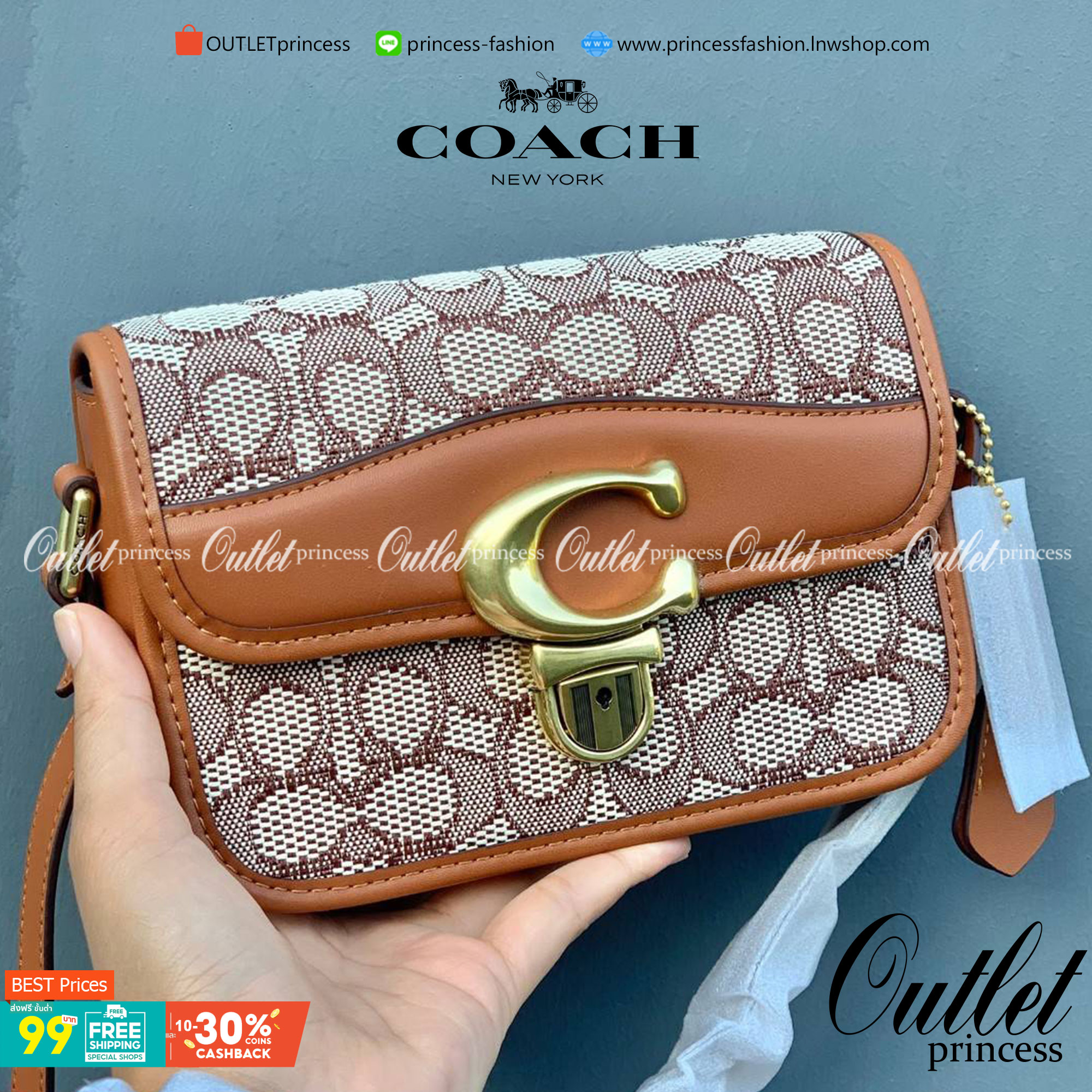 COACH STUDIO SHOULDER BAG 19 IN SIGNATURE JACQUARD ((C7937)) พร้อมส่งที่ไทย ยังไงต้องมีแล้วล่ะสาวๆๆ กระเป๋าสะพายแบบครอสบอดี้ร์ วัสดุJacquard ทอลายแบรนด์+หนังแท้ ได้ลงตัว ลุคคลาสสิค ดูดีมากๆค่ะ ด้านหน้าประดับด้วยโลหะโลโก้แบรนด์ตัวใหญ่ หรู พร้อมที่เปิดปิดแบ