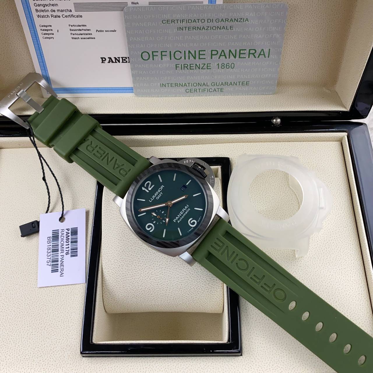 ORI | นาฬิกาพันนาราย PANERAI CC Size 46mm gmt ตั้งได้ ระบบออโต้ เกรดออริจินอล สลับแท้