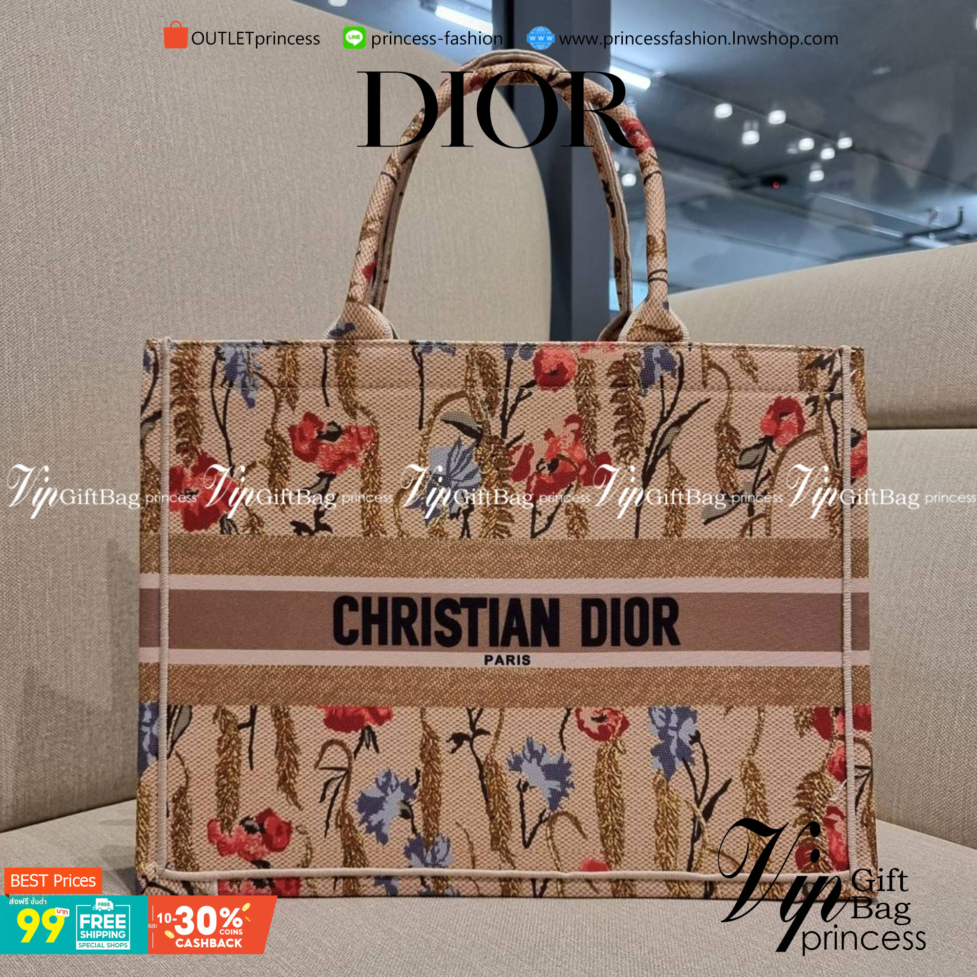 VIP 】HOT ARRIVAL!! DIOR CD SHOPPING BAG WITH GWP กระเป๋าทรงช้อปปิ้งใบใหญ่ จุใจ!! พรีเมี่ยมกิ๊ฟรุ่นดับเบิ้ลฮอต ดีไซน์คลาสสิควินเทจ สวยหรู วัสดุผ้าแคนวาสลายกราฟฟิค ภายในโล่งกว้างมากๆ ใส่ของจุสุดๆ โน้ตบุ้ค ไอแพด กระเป๋าสตางค์ มือถือ หรือเสื้อผ้ายังได้ สะพายค