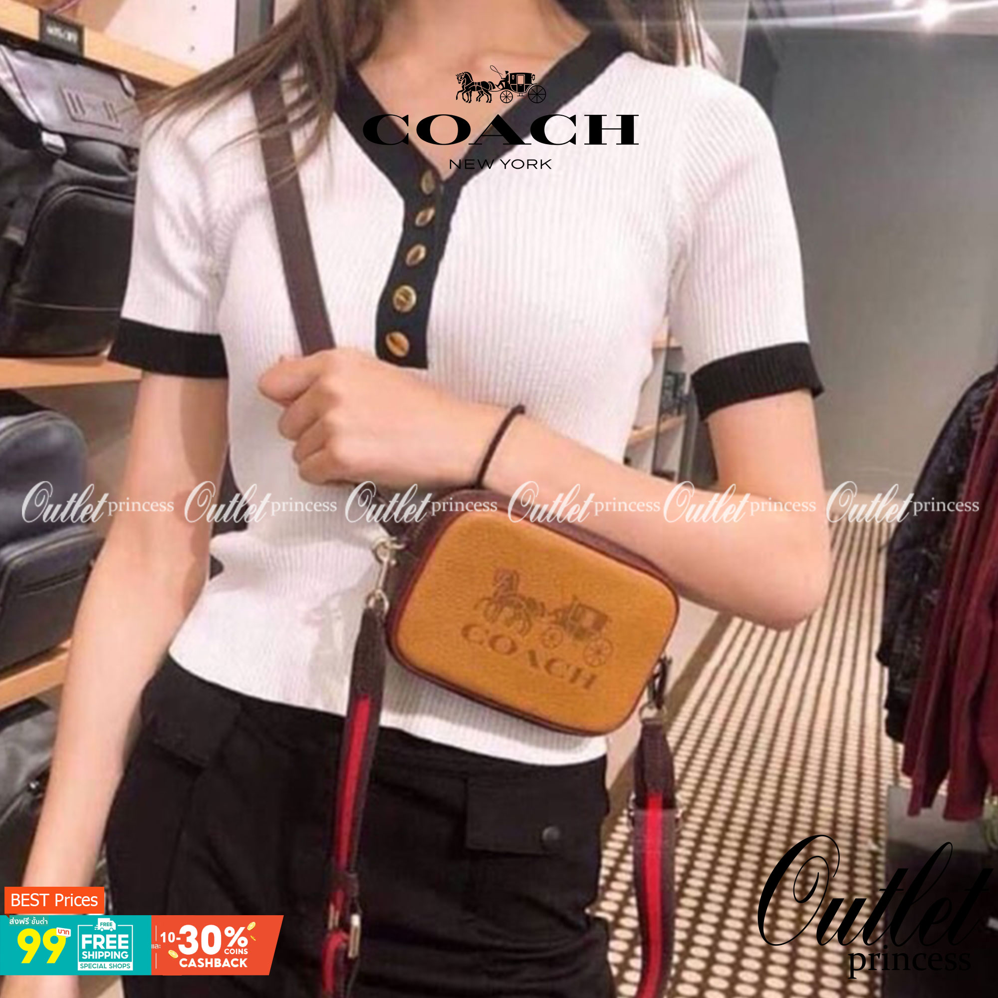 COACH JES CONVERTIBLE BELT BAG IN COLORBLOCK 2IN1 !! กระเป๋าคาดอก/สะพายข้าง ใช้ได้ถึง 2 แบบ!! คุ้มค่ามากที่สุด!! วัสดุหนัง pepble ดีไซน์เรียบ แต่หรู ภายในเป็นช่องโล่ง ใบนี้สาวๆที่ไม่ชอบพกของเยอะ เหมาะมากๆน้า 🙇♀️ ของดีราคาจับต้องได้ ไอเท็มนี