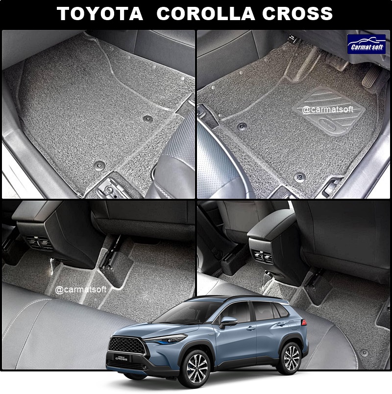 พรมดักฝุ่นไวนิลรีดขอบ TOYOTA COROLLA CROSS พรมดักฝุ่นในรถ เกรดA เข้ารูป ตรงรุ่น (เต็มคัน)