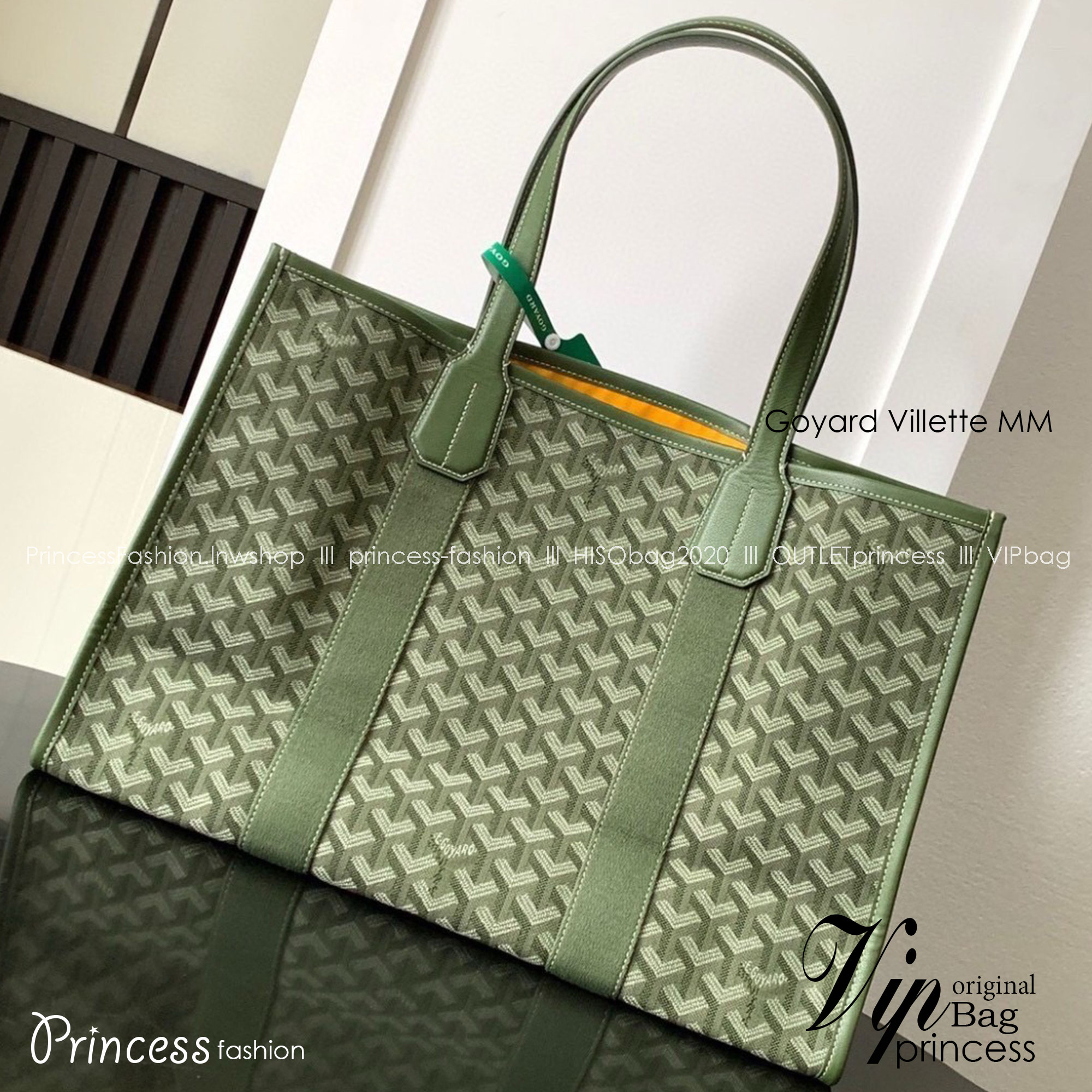 GOYARD Villette Jacquard Tote Bag MM กระเป๋าทรงโท้ทใบใหญ่ หนังแท้สวยเนี๊ยบ เกรดท็อปออริ สลับแท้ 1:1 เกรดดีสุด ใช้ต่างประเทศได้ ผ่านทุก ตม.