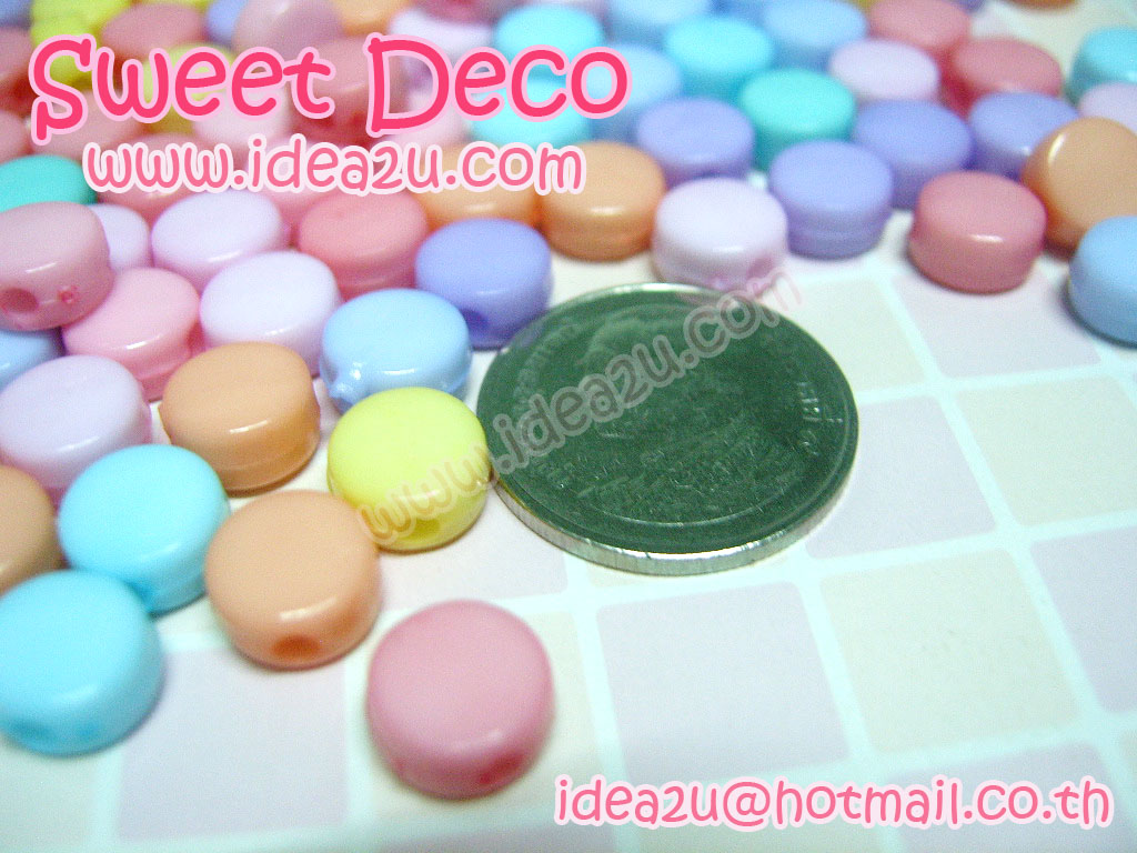 ลูกปัดพาสเทลเม็ดยา 7มิล 30 กรัม 50 บาท