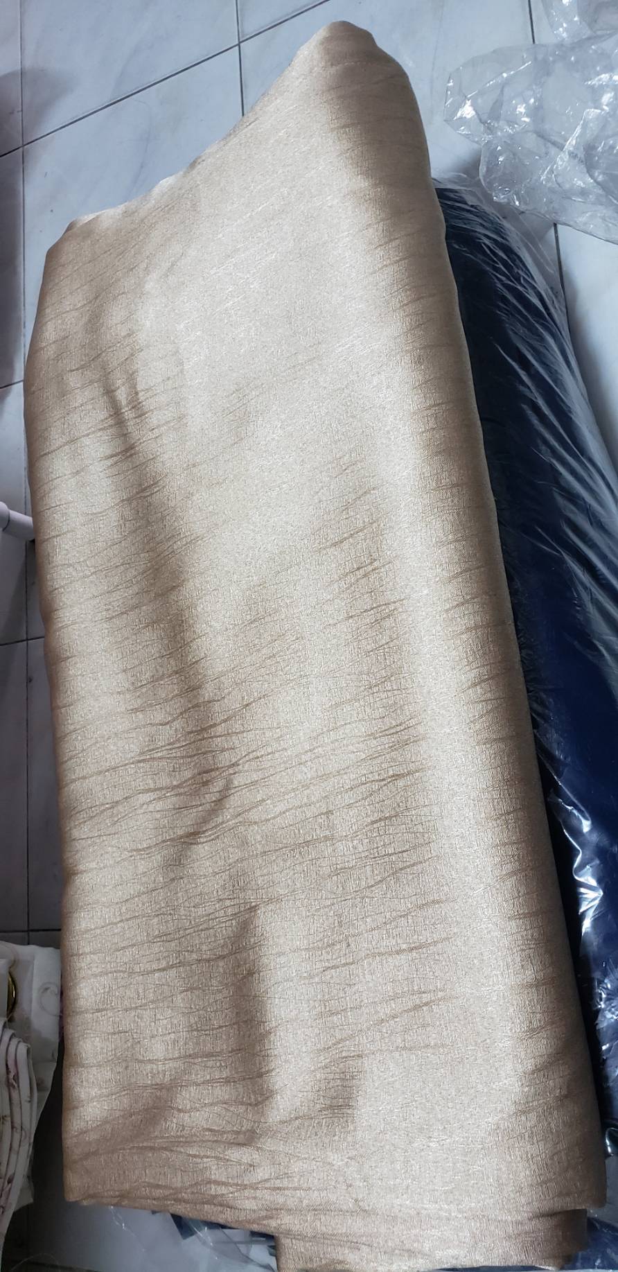 ผ้าม่านรุ่นคริสตัล สีน้ำตาลอ่อน ก.140*ส.150ซม./ผืน(มี1ผืน)
