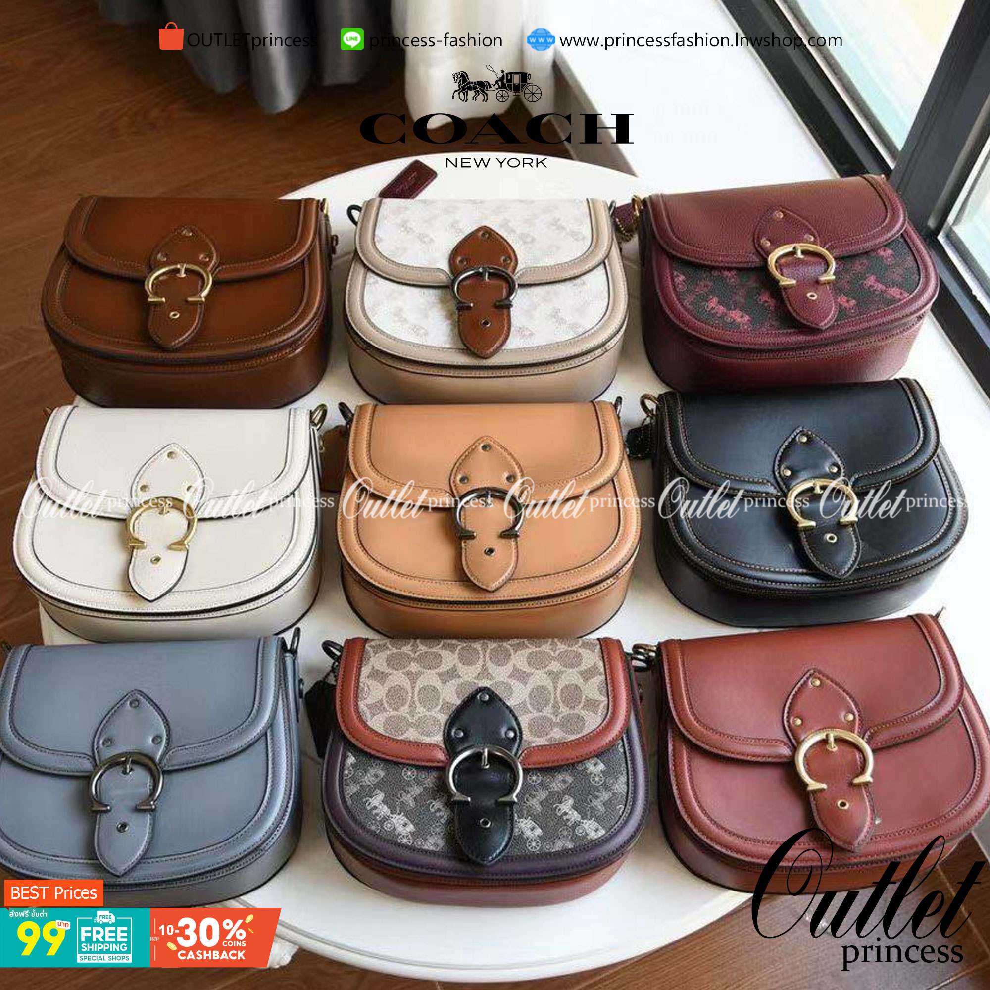 OUTLET 】COACH BEAT SADDLE BAG 10 แบบพร้อมส่ง จุกๆ เลยค่า The best item! ที่สาวๆรอคอย! ฮอตไฟลุก! สีหายาก ละมุนคุณหนู คอลเลคชั่นใหม่ ดีไซน์หรูหรา พิเศษมากๆมาพร้อมสายสะพาย 2 เส้น ใช้คู่กันหรือแยกสะพายก็สวยครบสูตร กระเป๋าสะพายทรง saddle คลาสสิค วัสดุหนัง glov