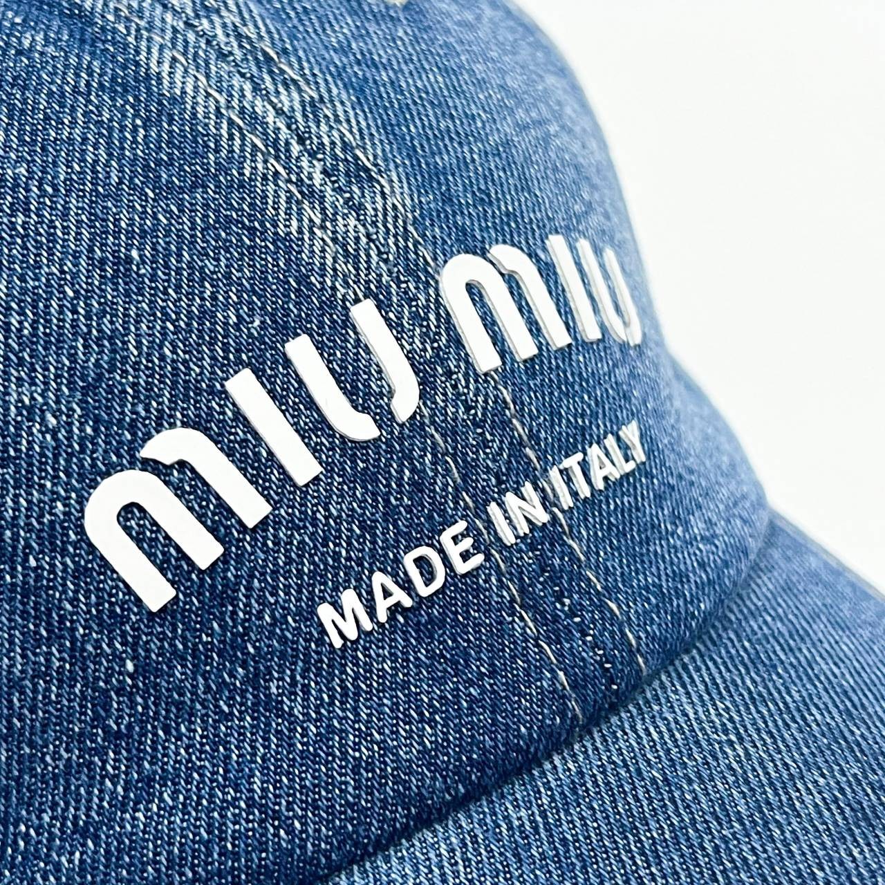 MIU MIU Denim baseball cap / MIU MIU Cap "ของมันต้องมี" หมวกงานคุณภาพที่สุด เกรดท็อปออริ เดนิมสุดคลาสสิก ใช้งานต่างประเทศได้