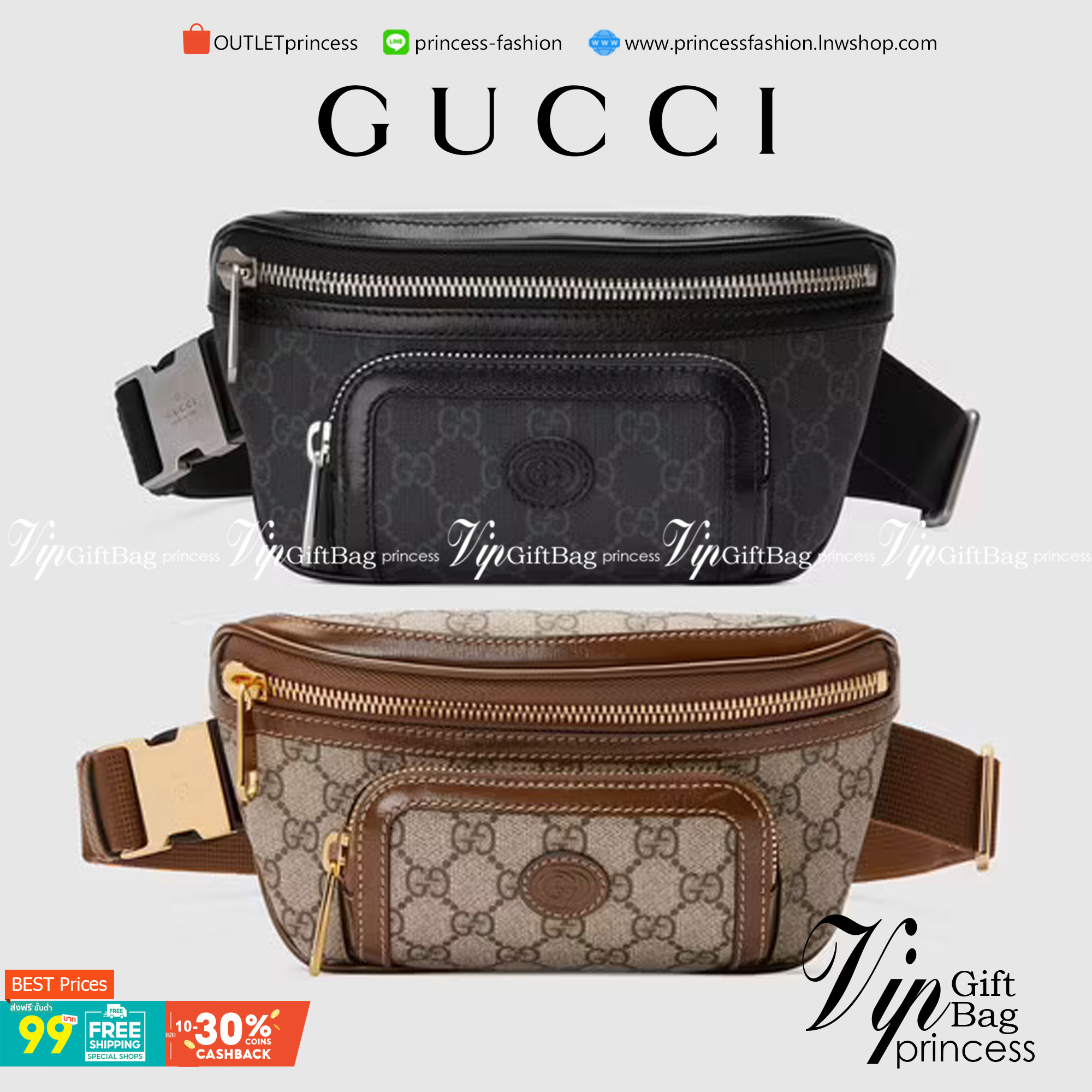 VIP 】หนังแท้ GUCCI Belt bag with Interlocking G 23CM แบบใหม่ล่าสุด ใช้ได้ทั้งหญิงชาย คาดอก คาดเอวได้ คูลๆ เลยค่าา ใบจริงสวย น่าใช้มากๆ สะพายวันไหนๆได้หมด สินค้าพร้อมส่ง มีมาจำนวนจำกัด ห้ามพลาดค่ะ! กระเป๋าคาดอกด้านหน้า//คาดไปทางด้านหลัง//หรือคาดเอวได้ ตามแ