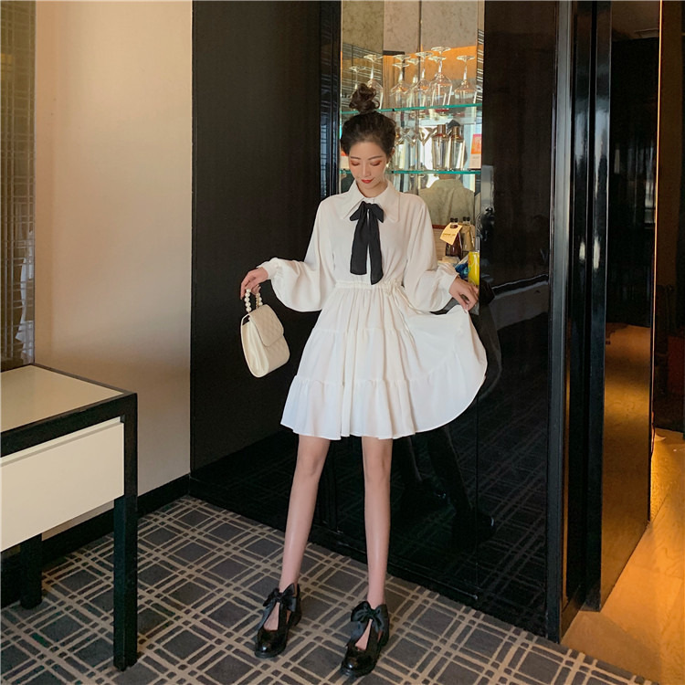 พร้อมส่ง 🌻 Madelyn dress เดรสแขนยาวแต่งโบว์ (IN31934)