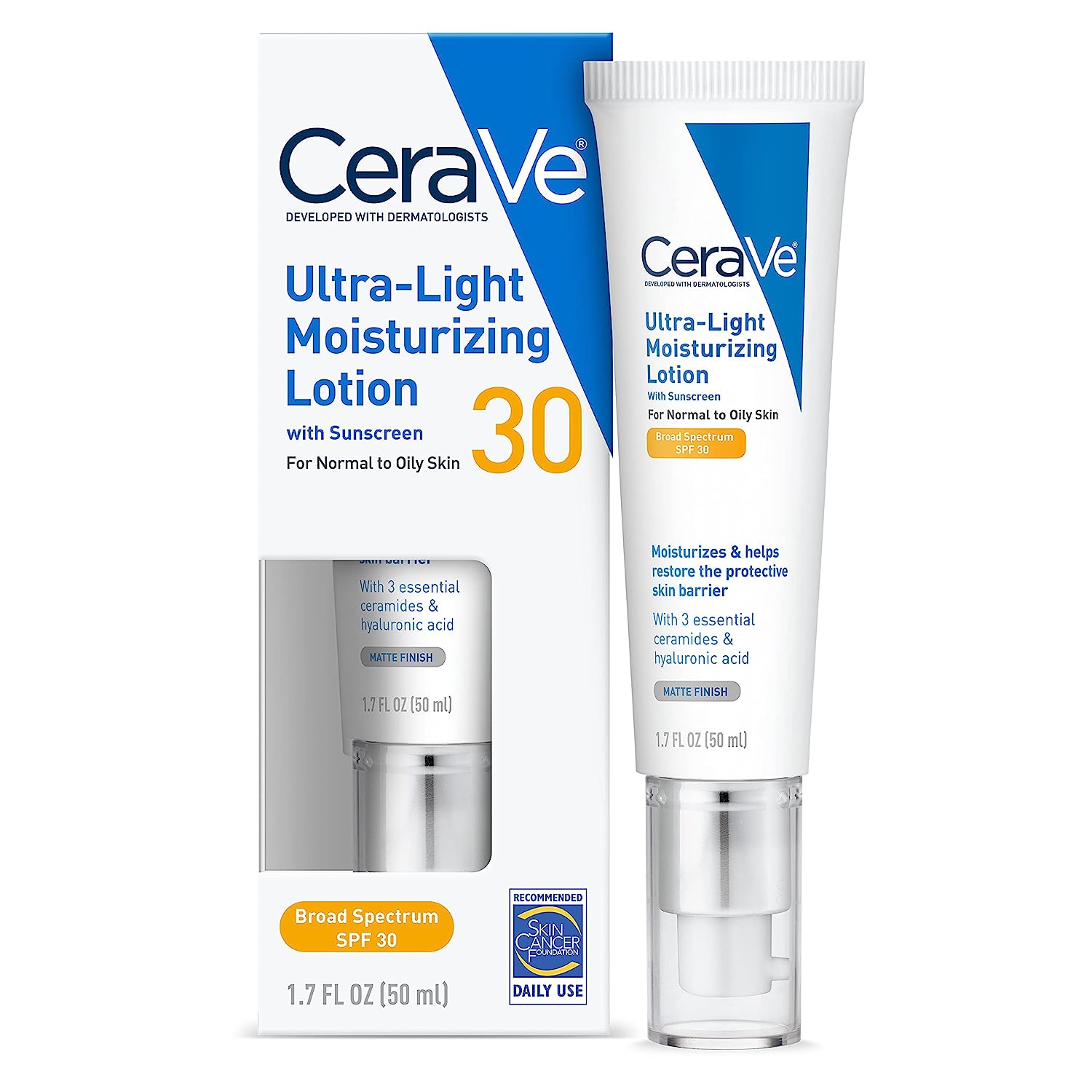 ส่งฟรีลงทะเบียนมีพร้อมส่งค่ะ CeraVe Ultra-Light Moisturizing Face Lotion with Sunscreen SPF 30 1.7 oz (50 ml)