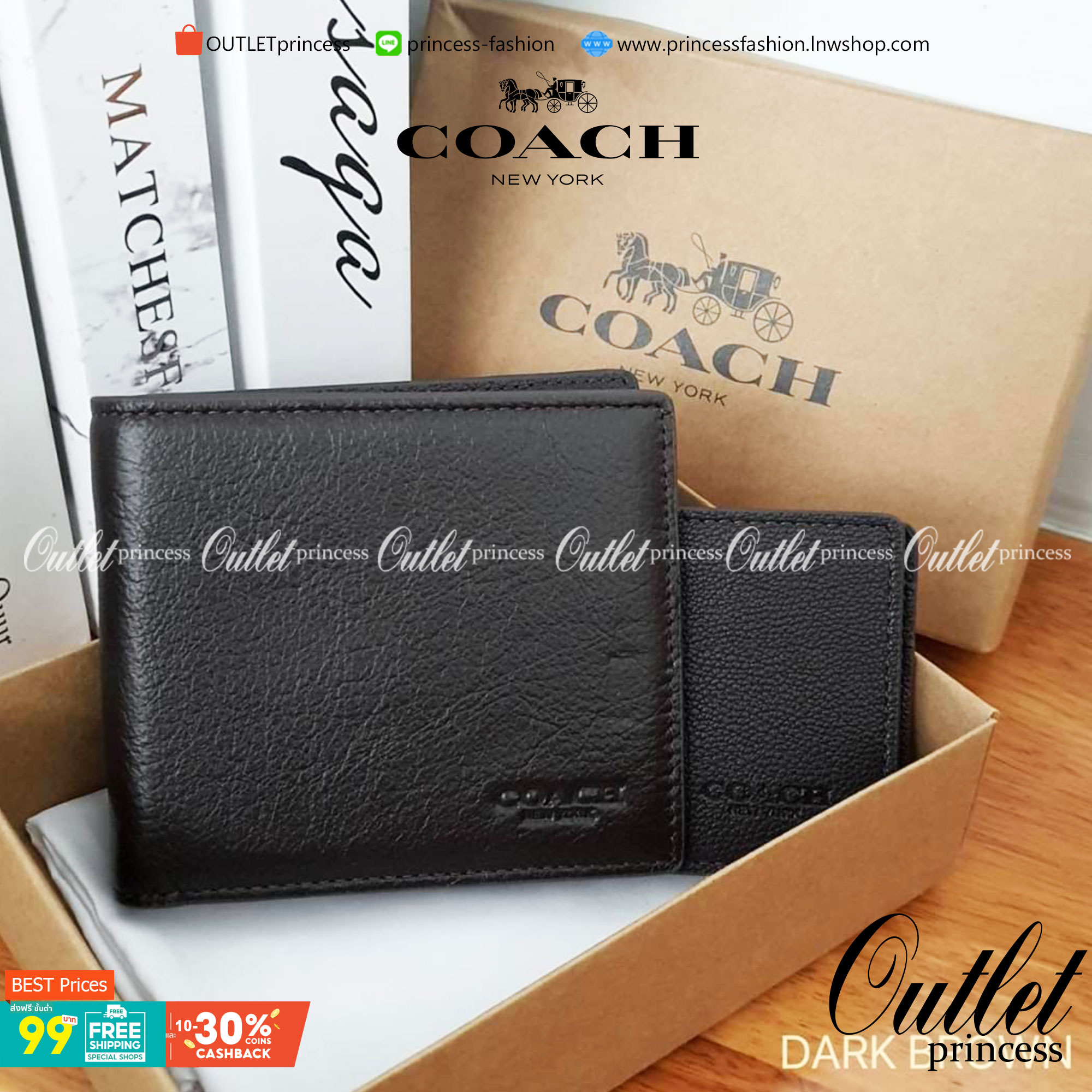 OUTLET 】พร้อมส่งเซ็ตสุดคุ้ม! มาครบ3สีขายดี เซ็ตกระเป๋าสตางค์+กระเป๋าที่ใส่บัตร แบรนด์ดังอย่าง COACH (FACTORY OUTLET) ที่มาพร้อม GIFT BOX สุดหรูอุปกรณ์ครบ! หนังลายและสีเดียวกันทั้งสองใบ ด้านในใส่บัตรได้หลายใบ พร้อมช่องใส่ธนบัตรอีกสองช่อง + ที่ใส่บัตรเพิ่ม(