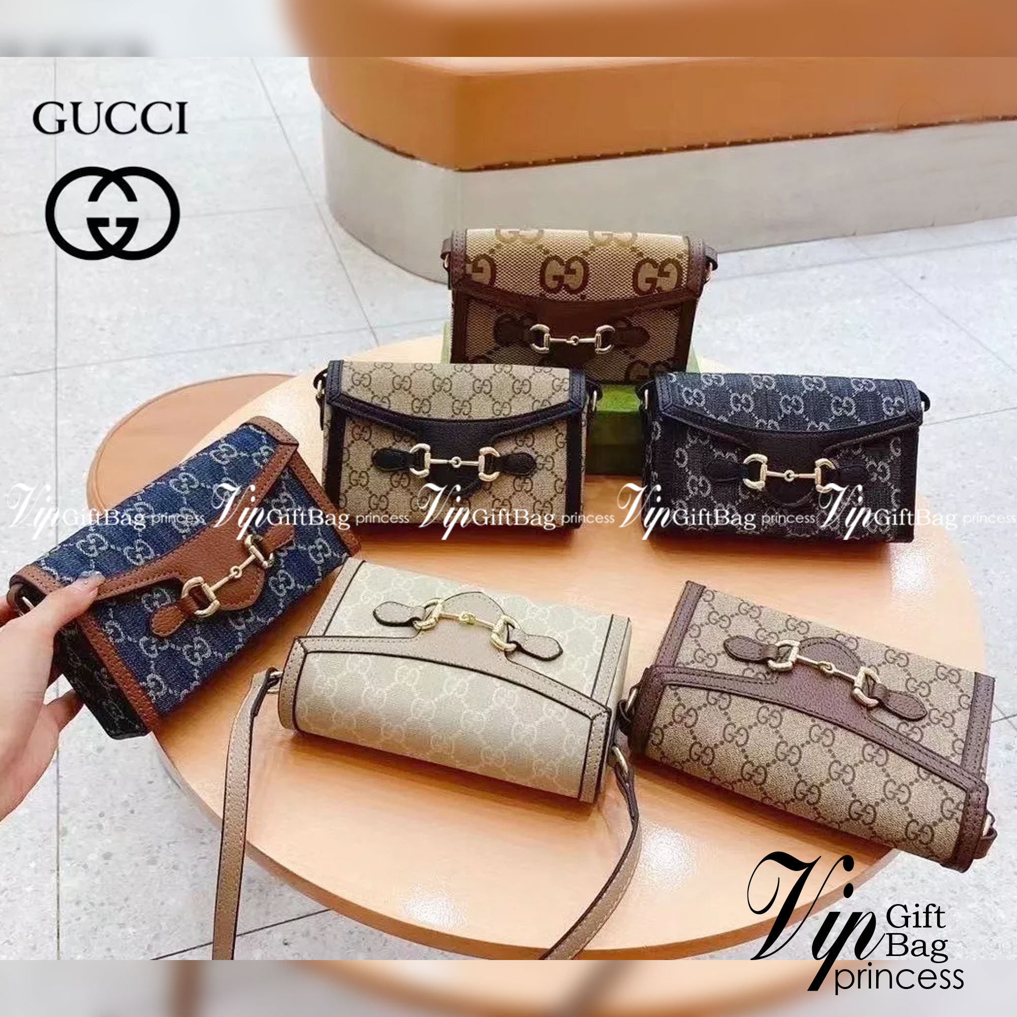 Gucci Horsebit 1955 Mini Bag / Gucci Mini Crossbody Bag / Gucci Phone Bag กระเป๋าสะพายข้าง/สะพายไหล่ สวยเก๋ น่ารัก คุณภาพดี สวยตรงปก ราคาสุดคุ้ม