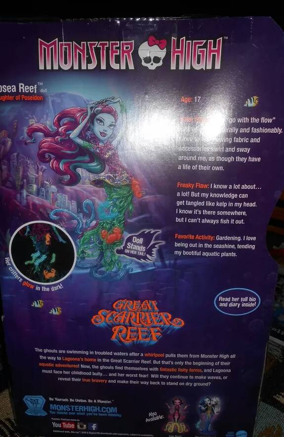 Monster High Great Scarrier Reef Down Under Ghouls Posea Reef Doll ตุ๊กตามอนสเตอร์ไฮแท้ใหม่แกะกล่อง