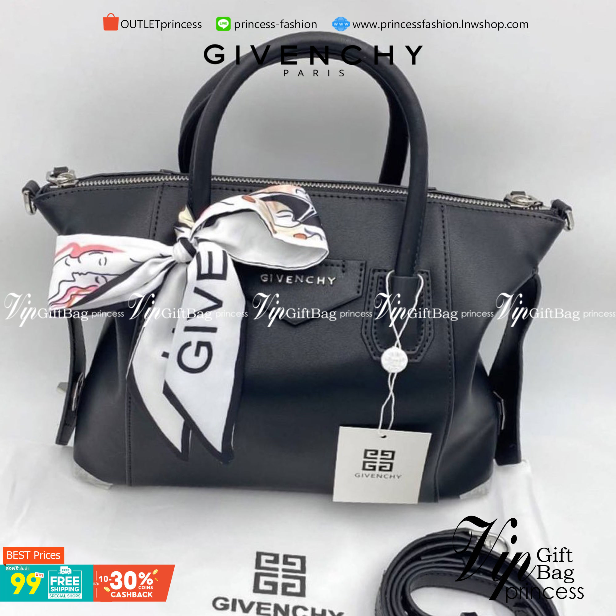 GIVENCHY Antigona Soft leather tote bag ฟรีผ้าผูก!! กระเป๋าสะพายข้าง ทรงสวยมากค่ะ มี 2 ขนาด รุ่นยอดนิยมดาราเซเลปใช้กันเพียบ งานจริงสวยหรูดูแพงมากนะค้าา ราคานี้คุ้มที่สุด มีมารอบนี้ 6 สี 2 ขนาด เลือกให้ปังไปเลยค่าาา